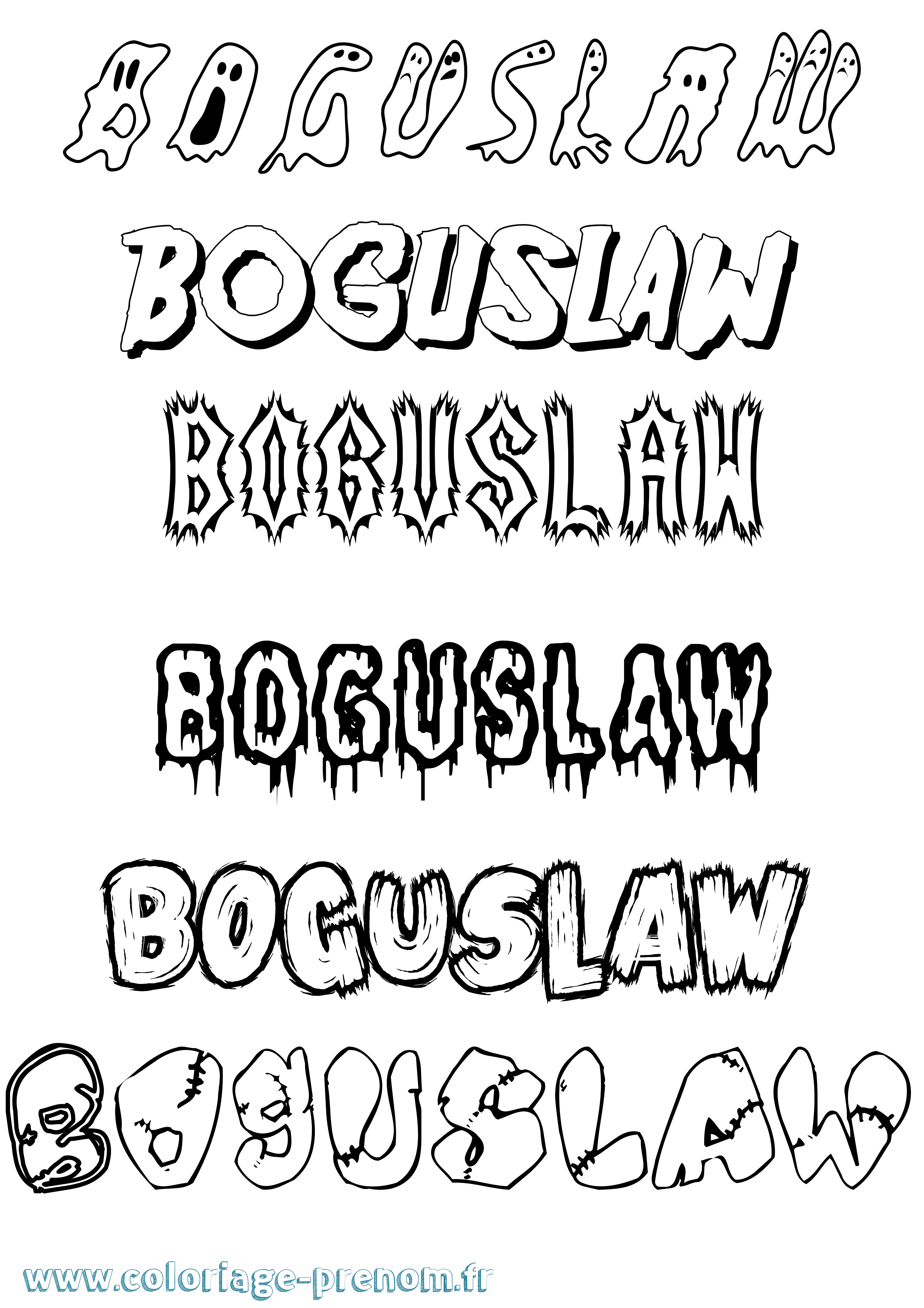 Coloriage Boguslaw Frisson Coloriage prénom Boguslaw Frisson