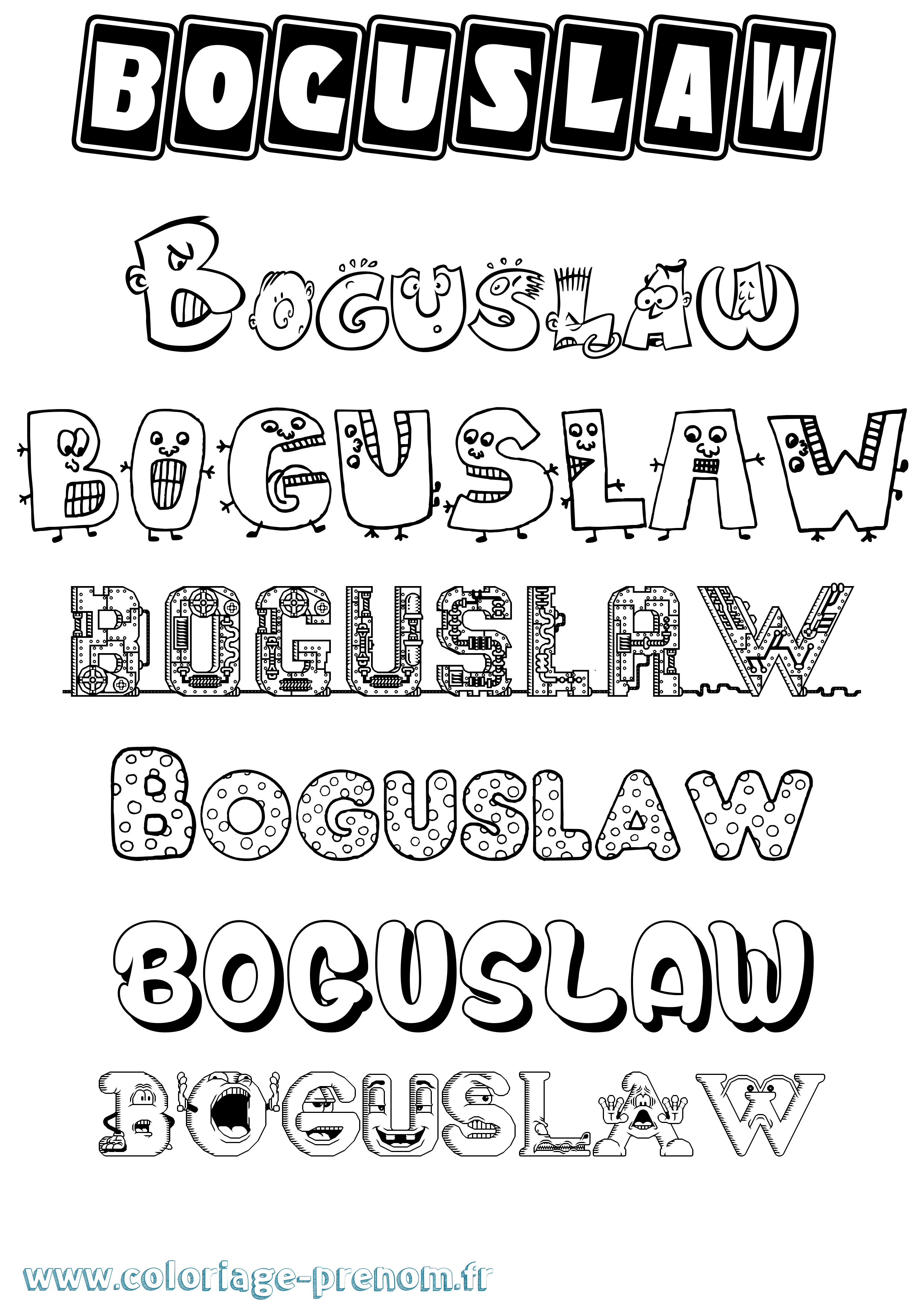 Coloriage prénom Boguslaw Fun