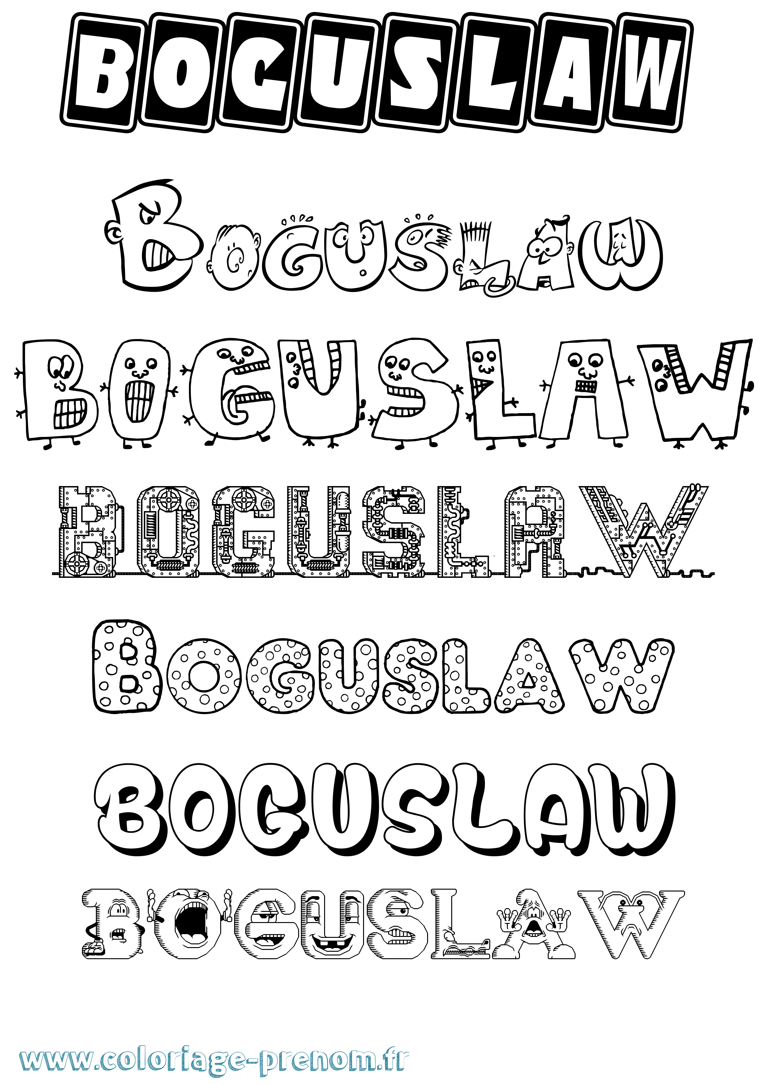 Coloriage Boguslaw Fun Coloriage prénom Boguslaw Fun