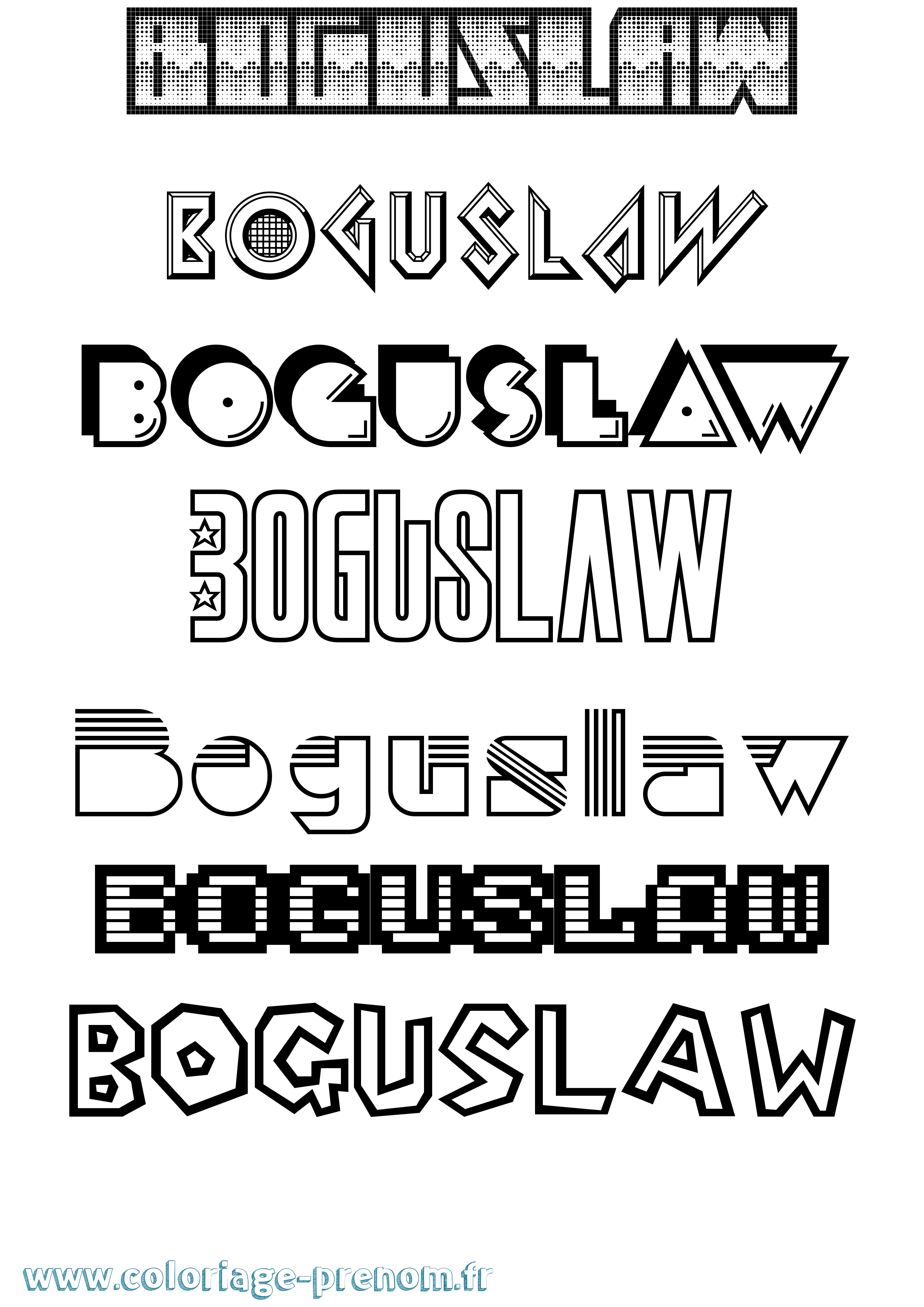 Coloriage prénom Boguslaw Jeux Vidéos