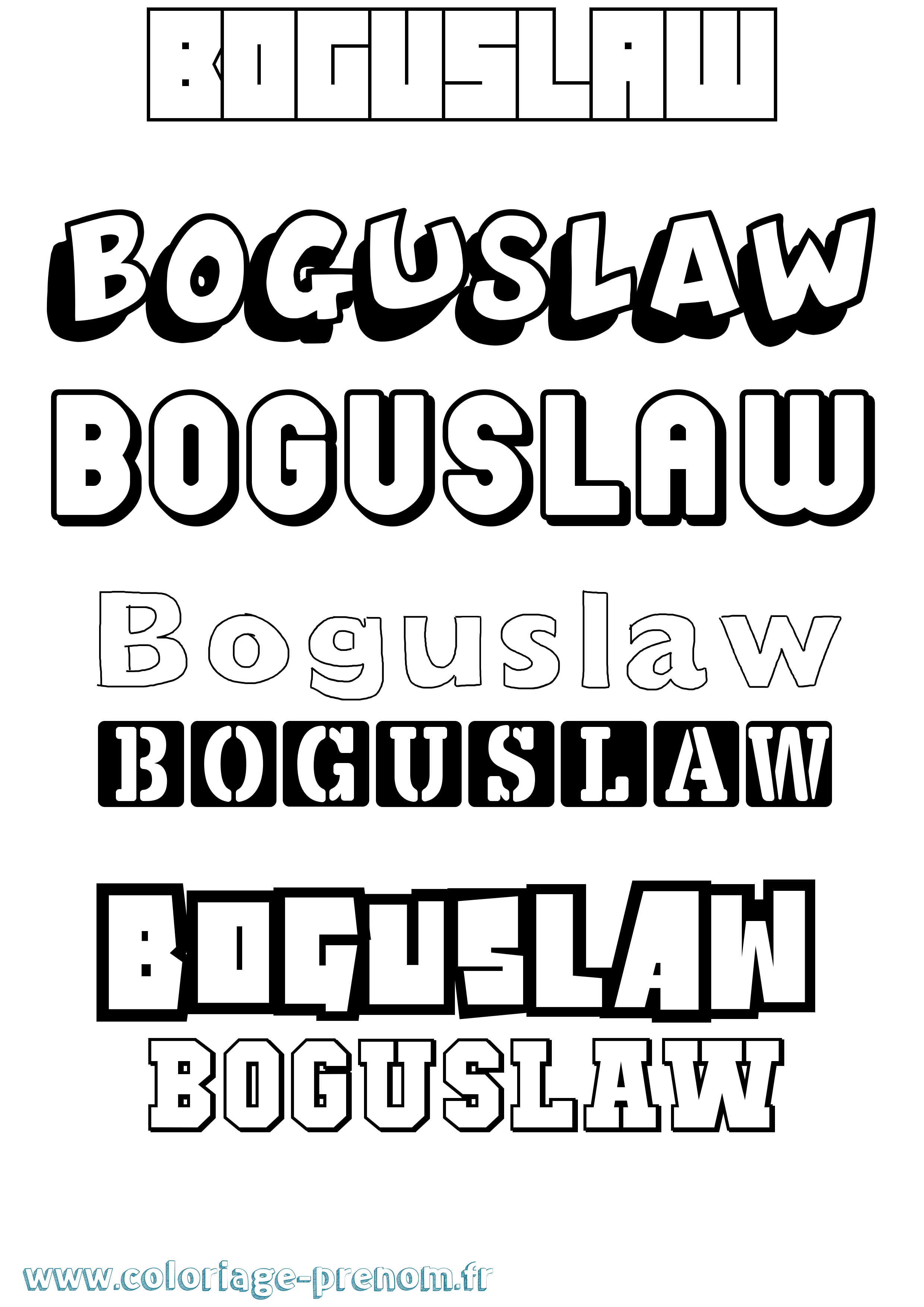 Coloriage Boguslaw Simple Coloriage prénom Boguslaw Simple