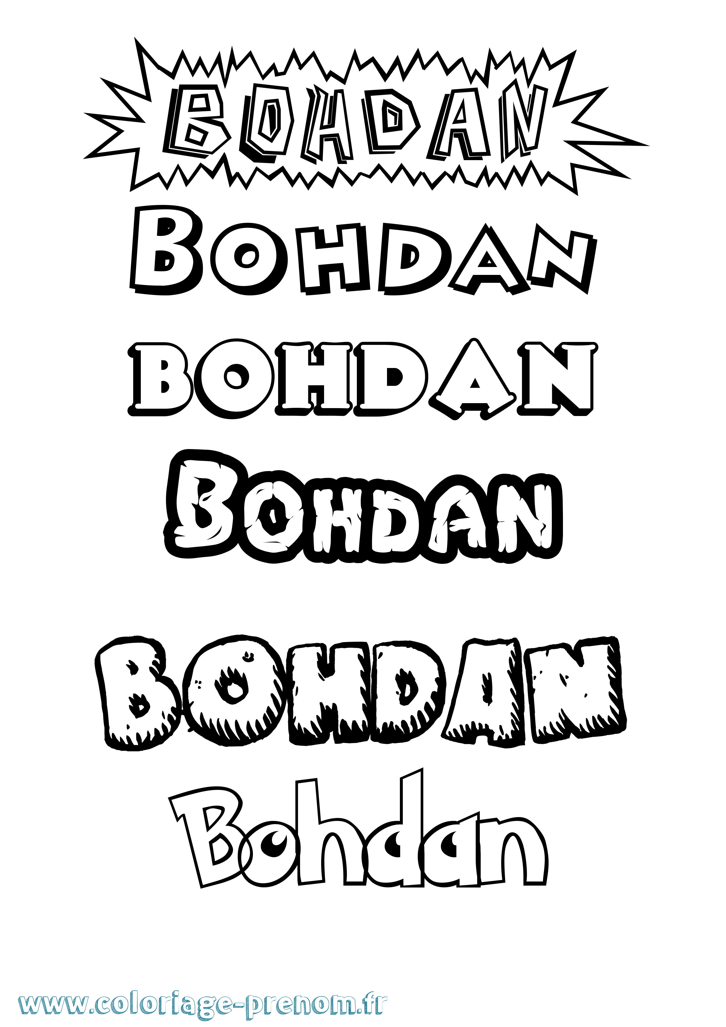 Coloriage prénom Bohdan Dessin Animé