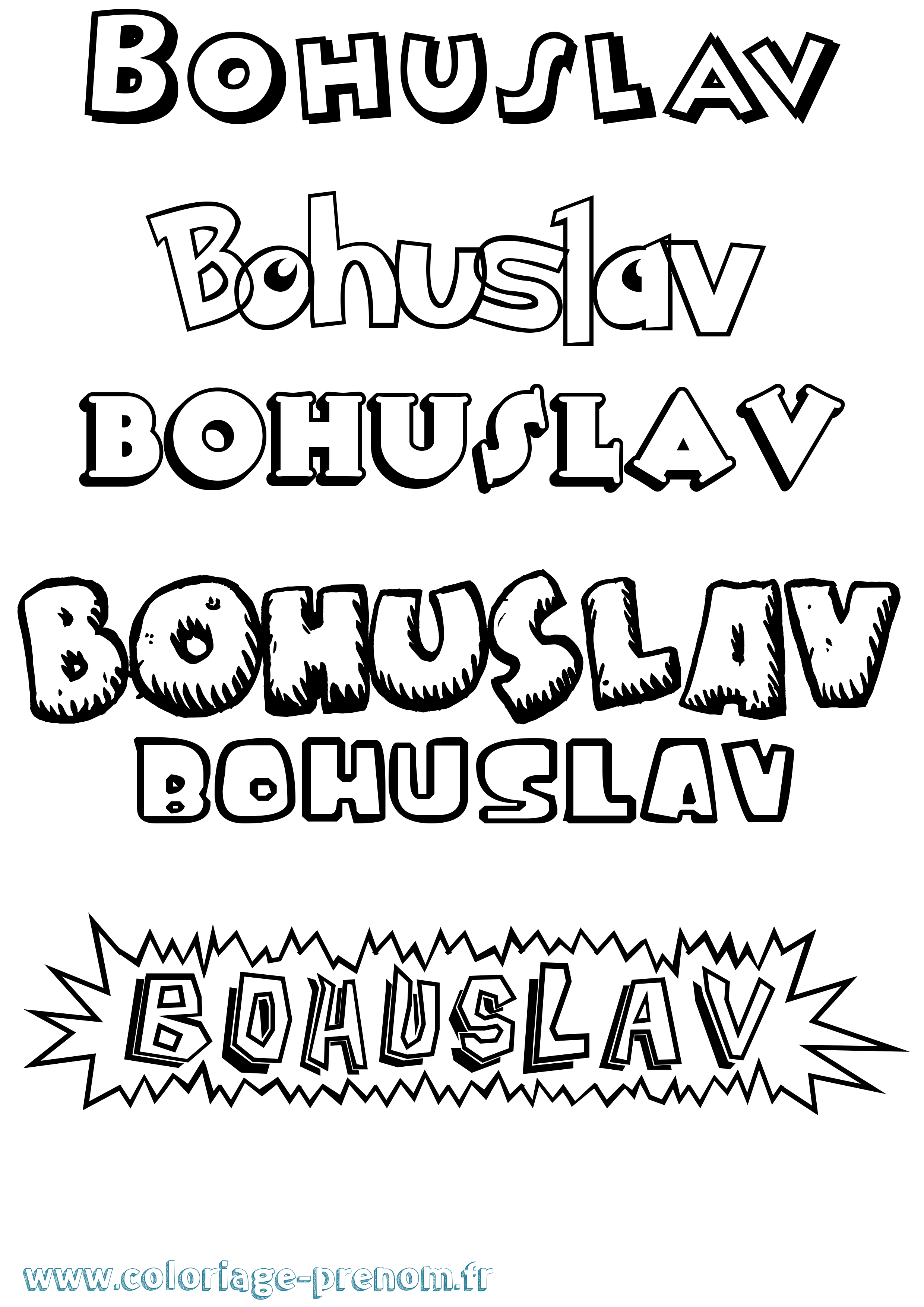 Coloriage prénom Bohuslav Dessin Animé