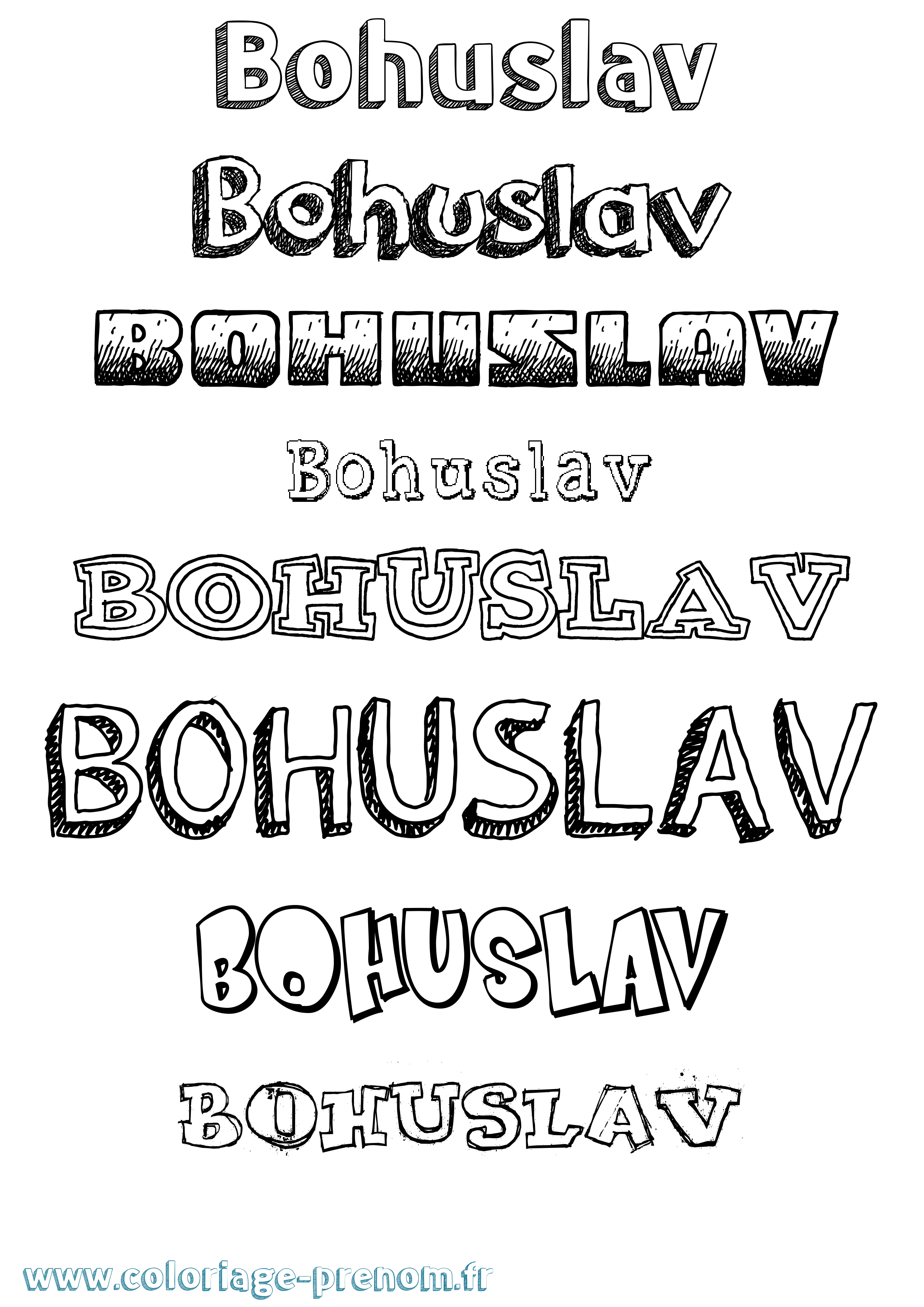 Coloriage prénom Bohuslav Dessiné