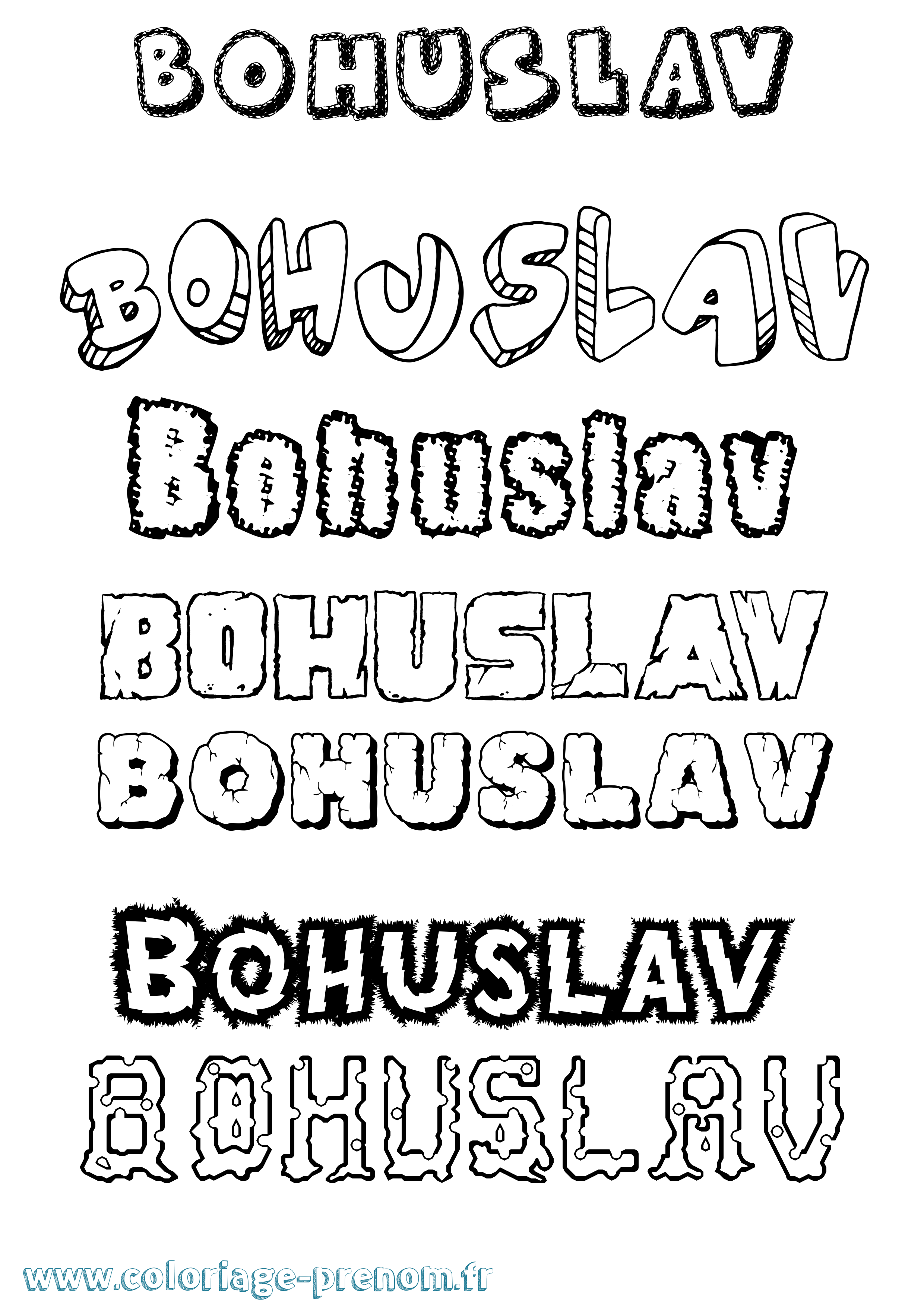 Coloriage prénom Bohuslav Destructuré