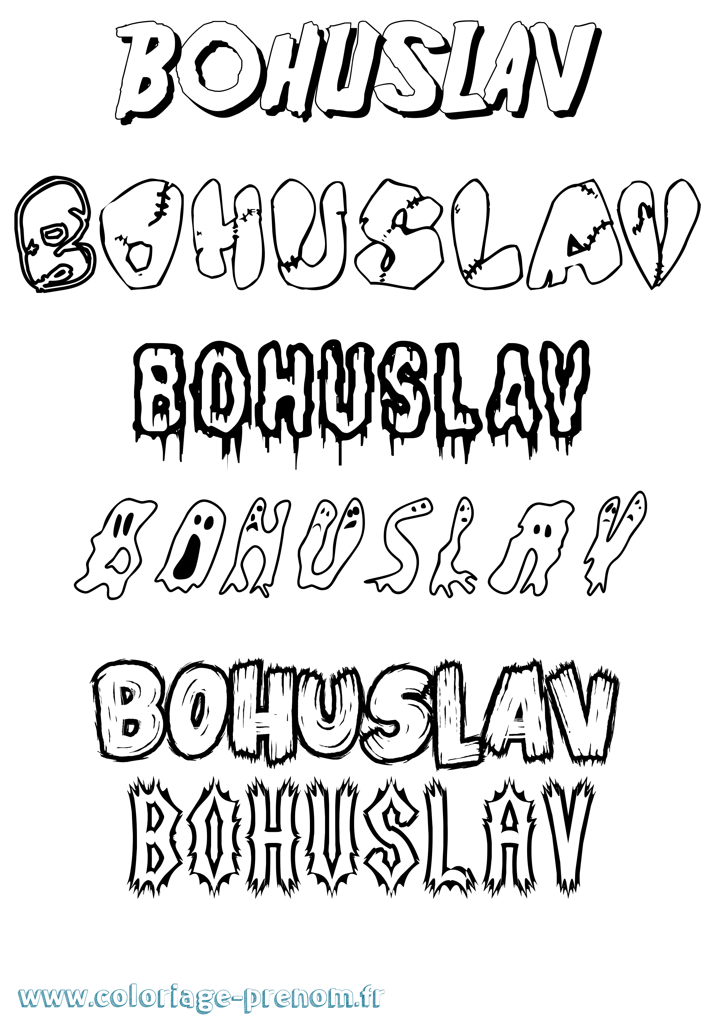 Coloriage prénom Bohuslav Frisson