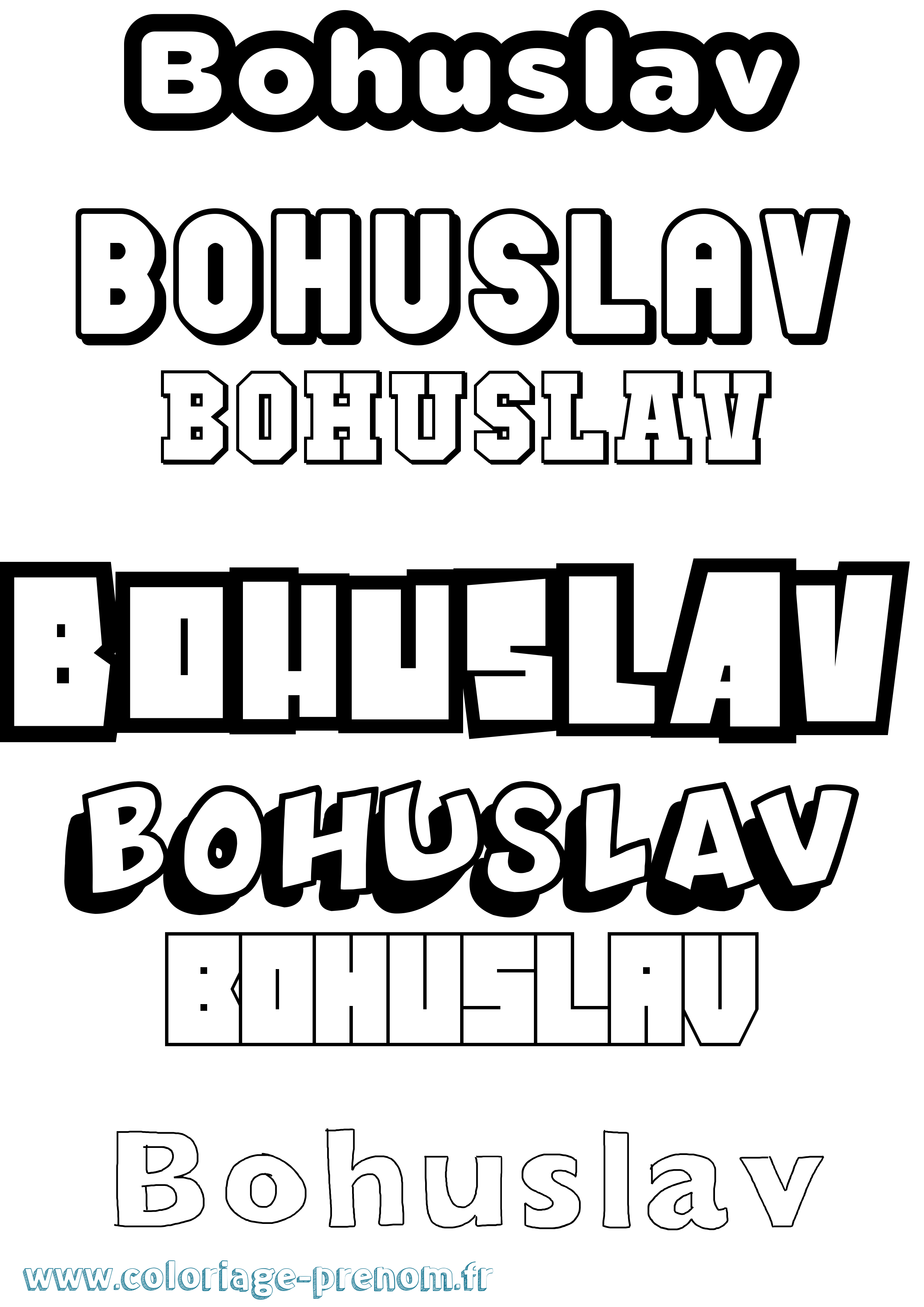 Coloriage prénom Bohuslav Simple