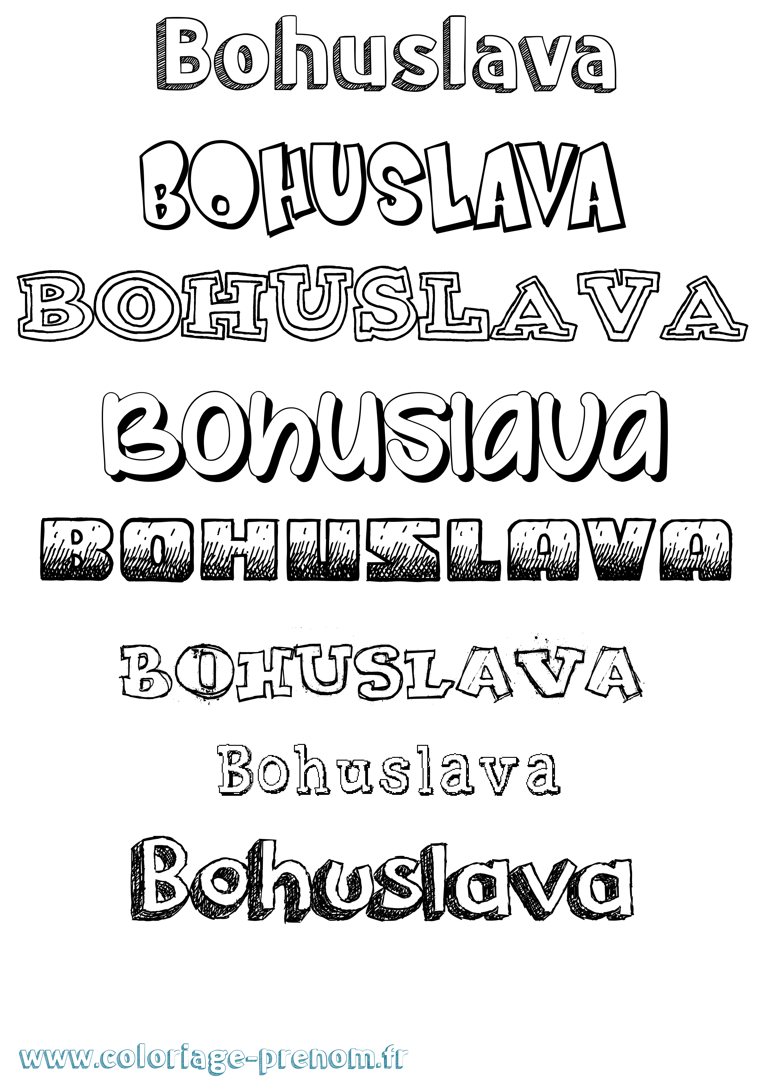 Coloriage Bohuslava Dessiné Coloriage prénom Bohuslava Dessiné