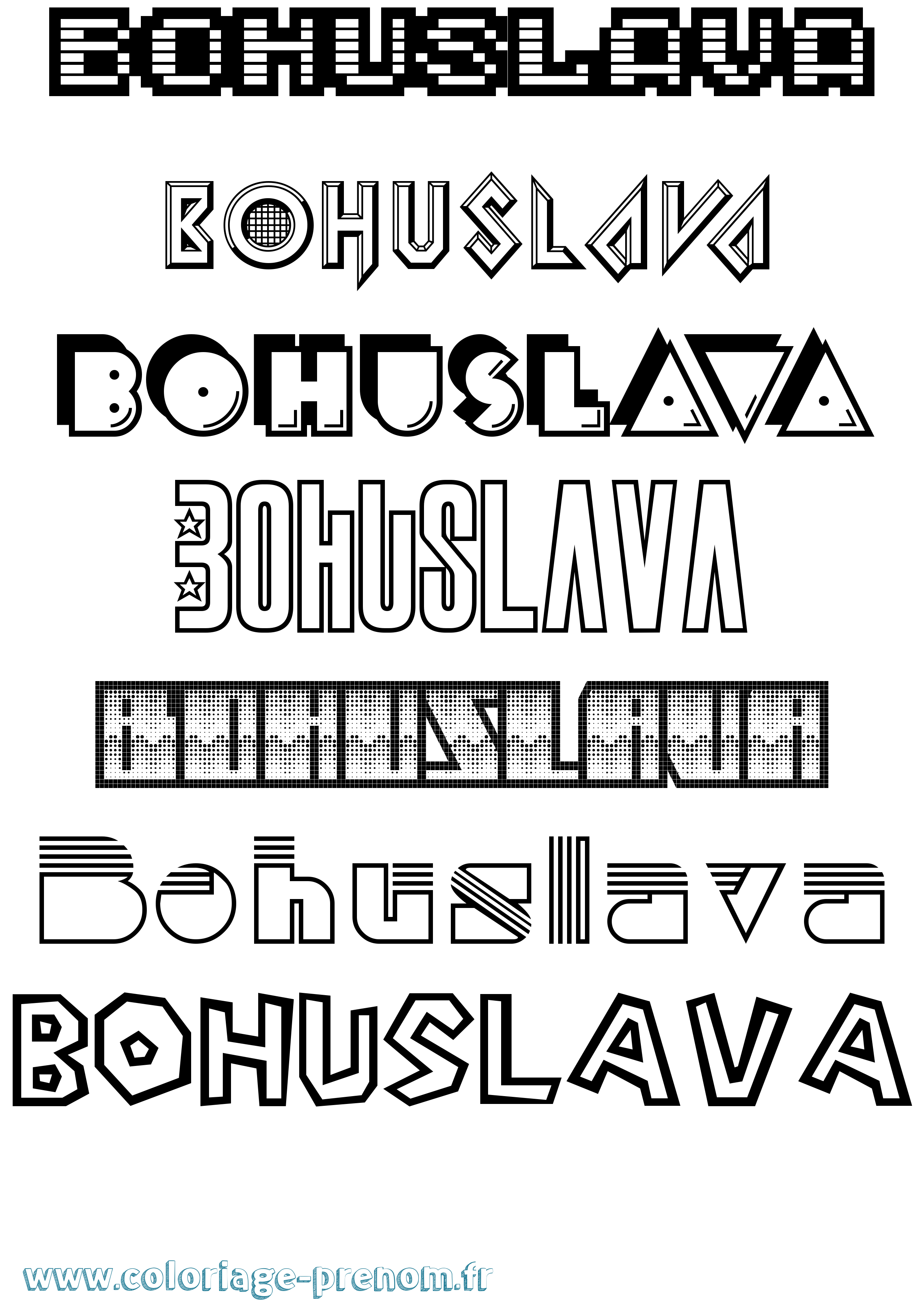 Coloriage Bohuslava Jeux Vidéos Coloriage prénom Bohuslava Jeux Vidéos