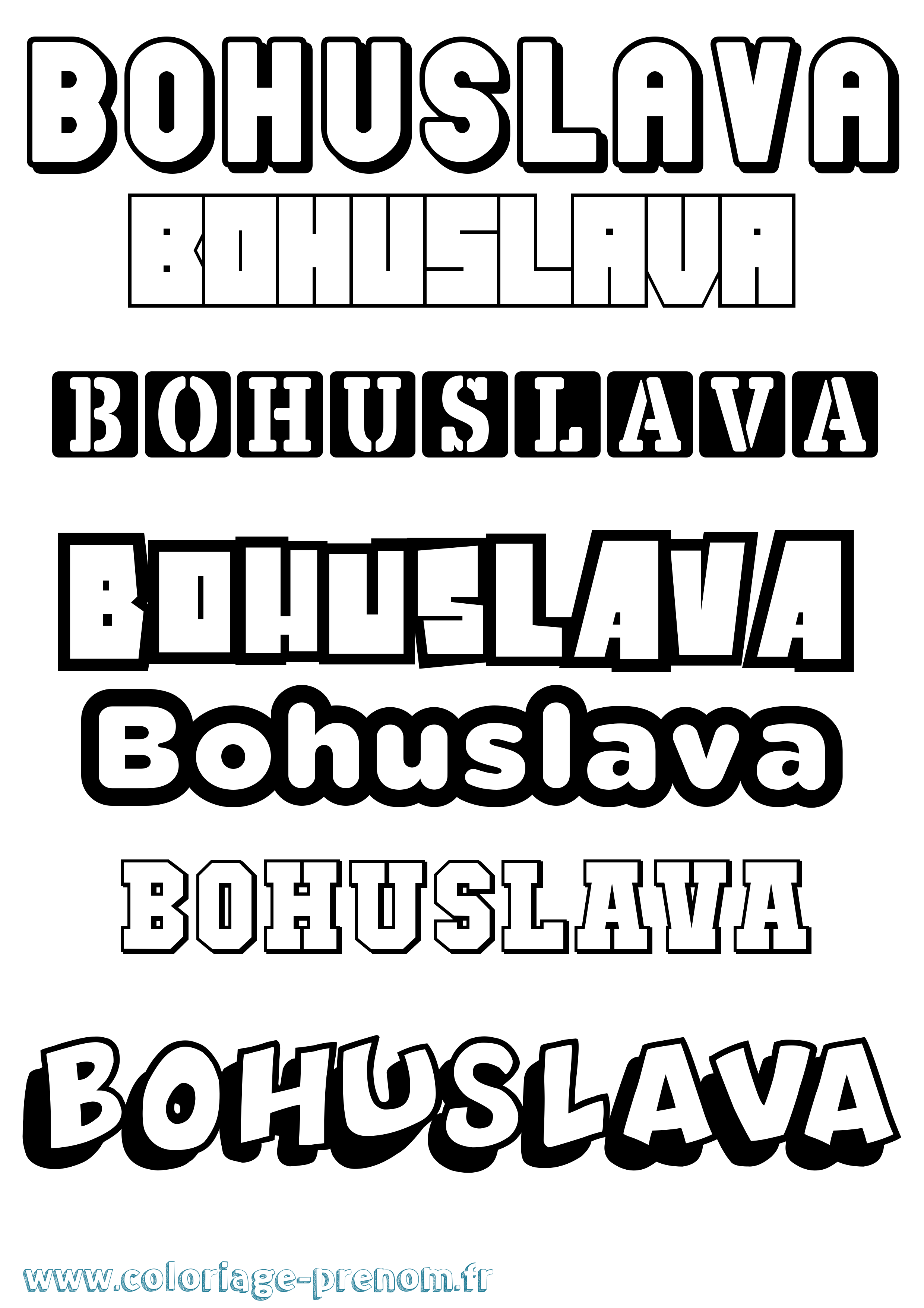 Coloriage Bohuslava Simple Coloriage prénom Bohuslava Simple