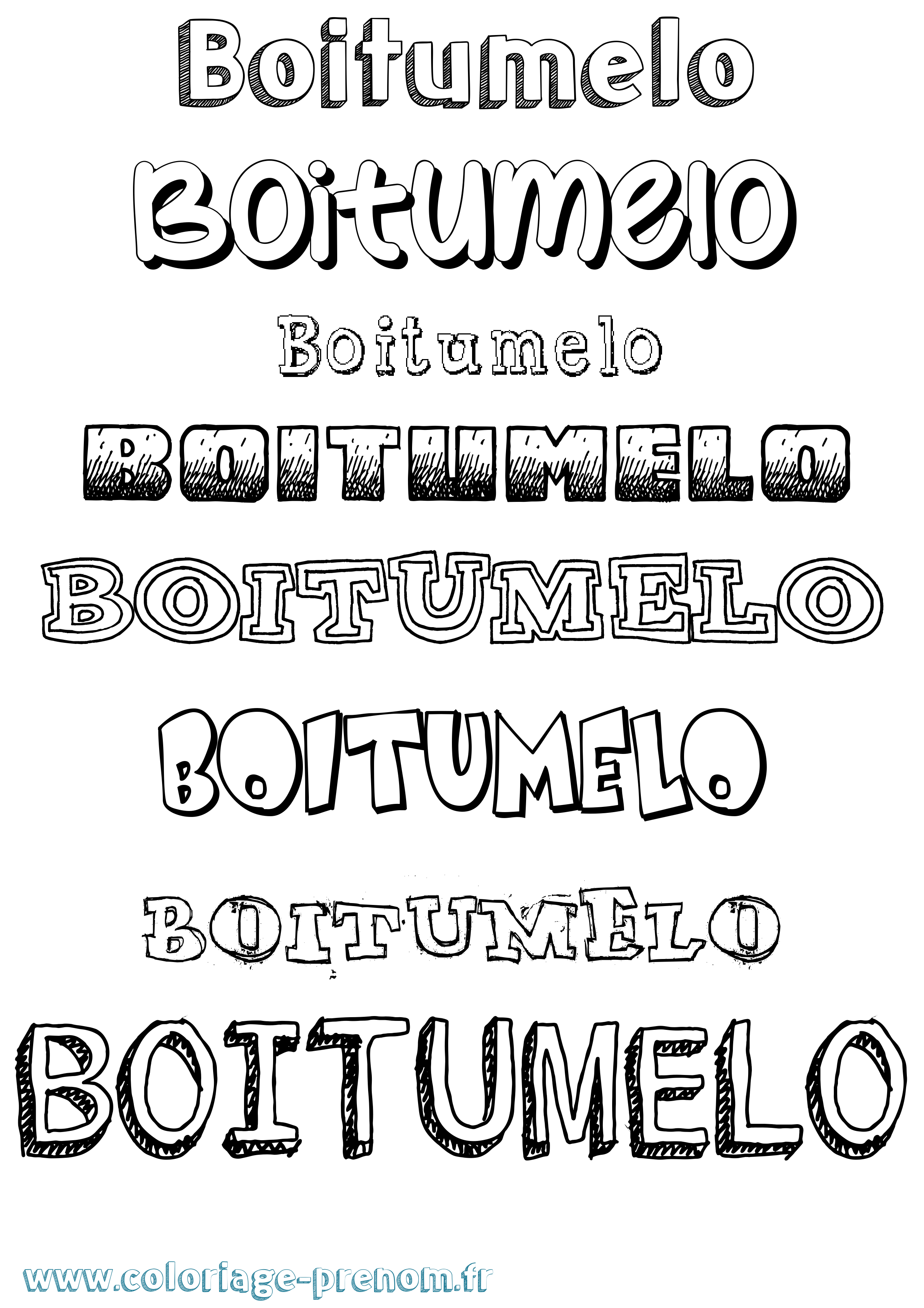 Coloriage prénom Boitumelo Dessiné