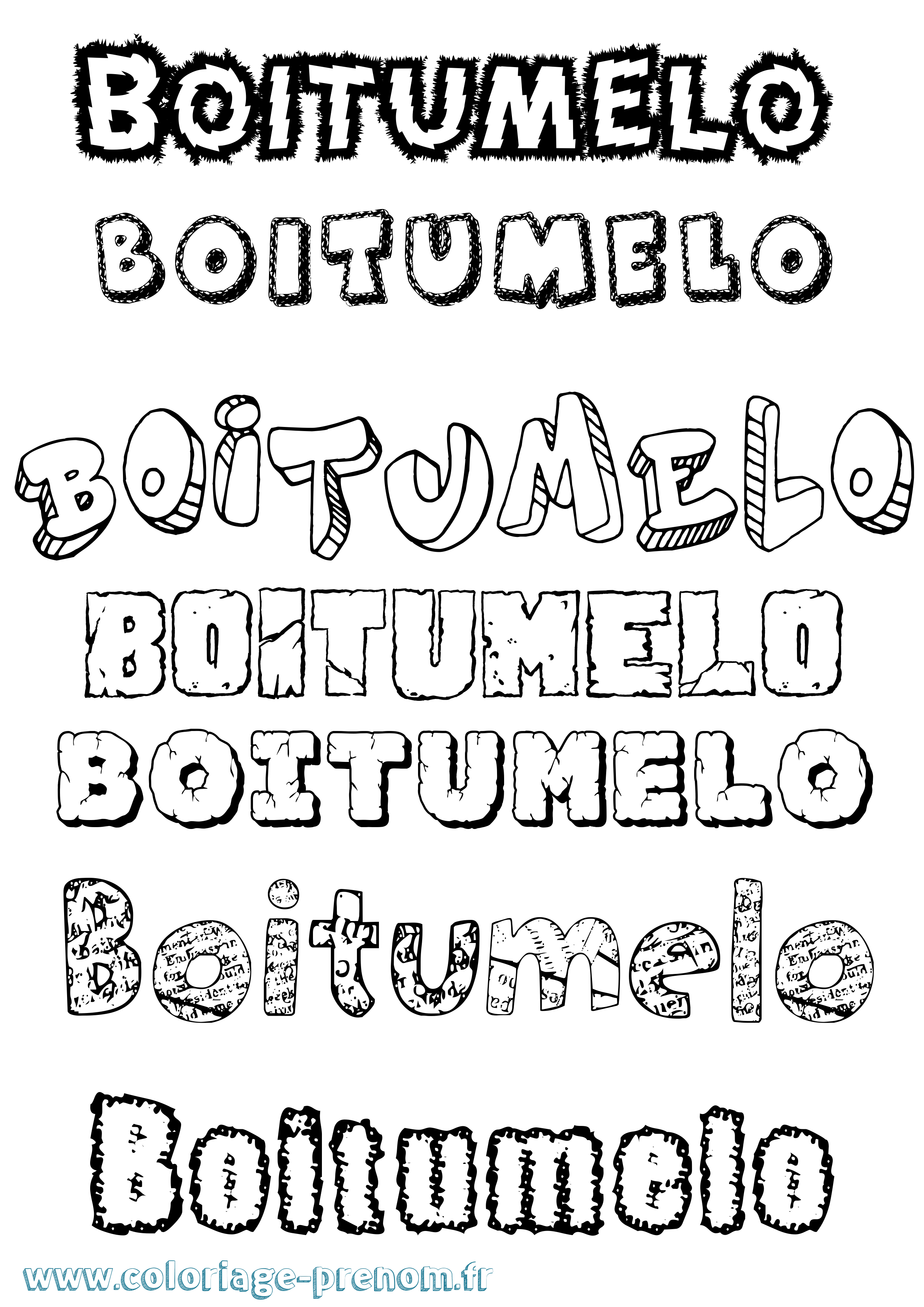 Coloriage prénom Boitumelo Destructuré