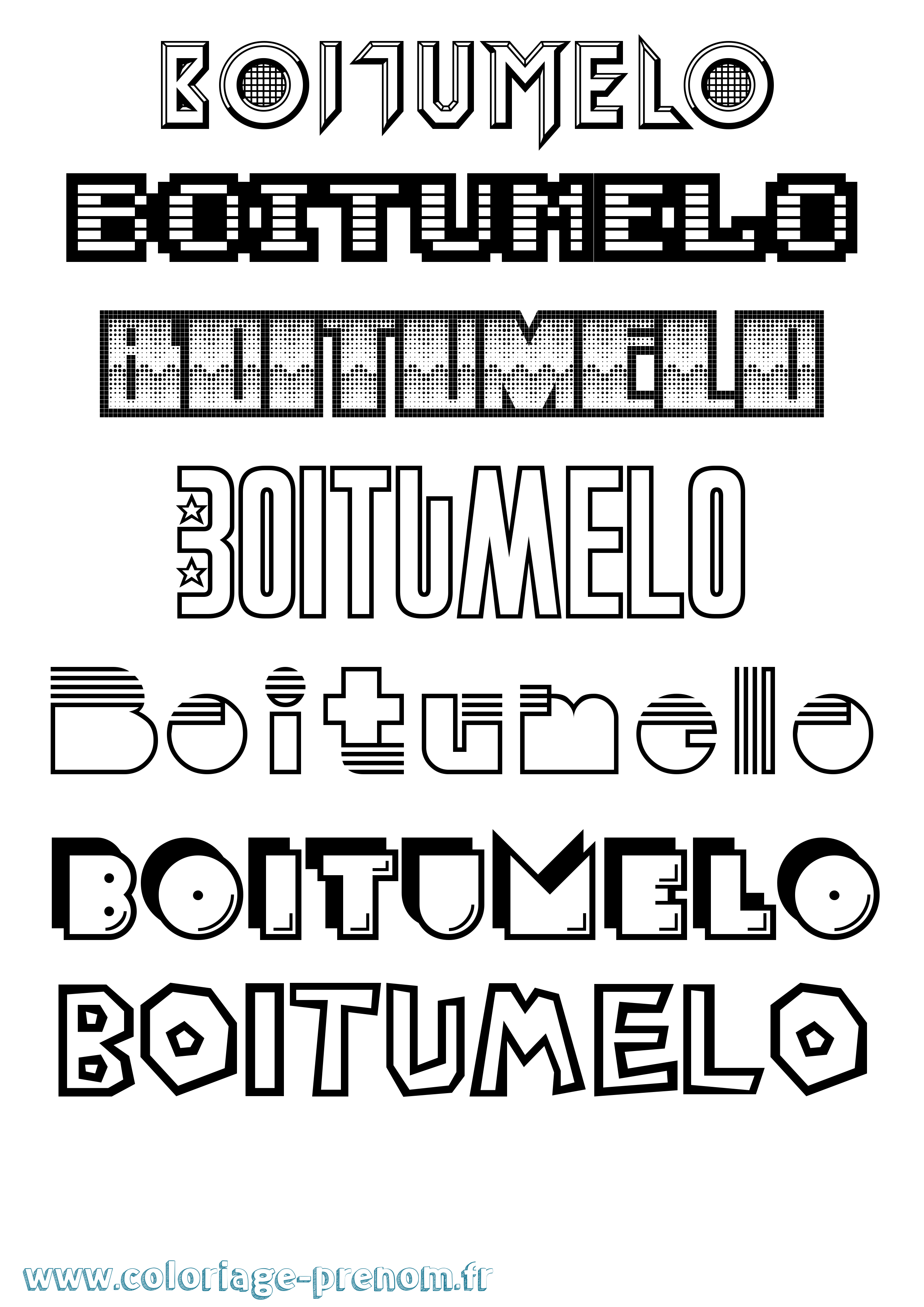 Coloriage prénom Boitumelo Jeux Vidéos