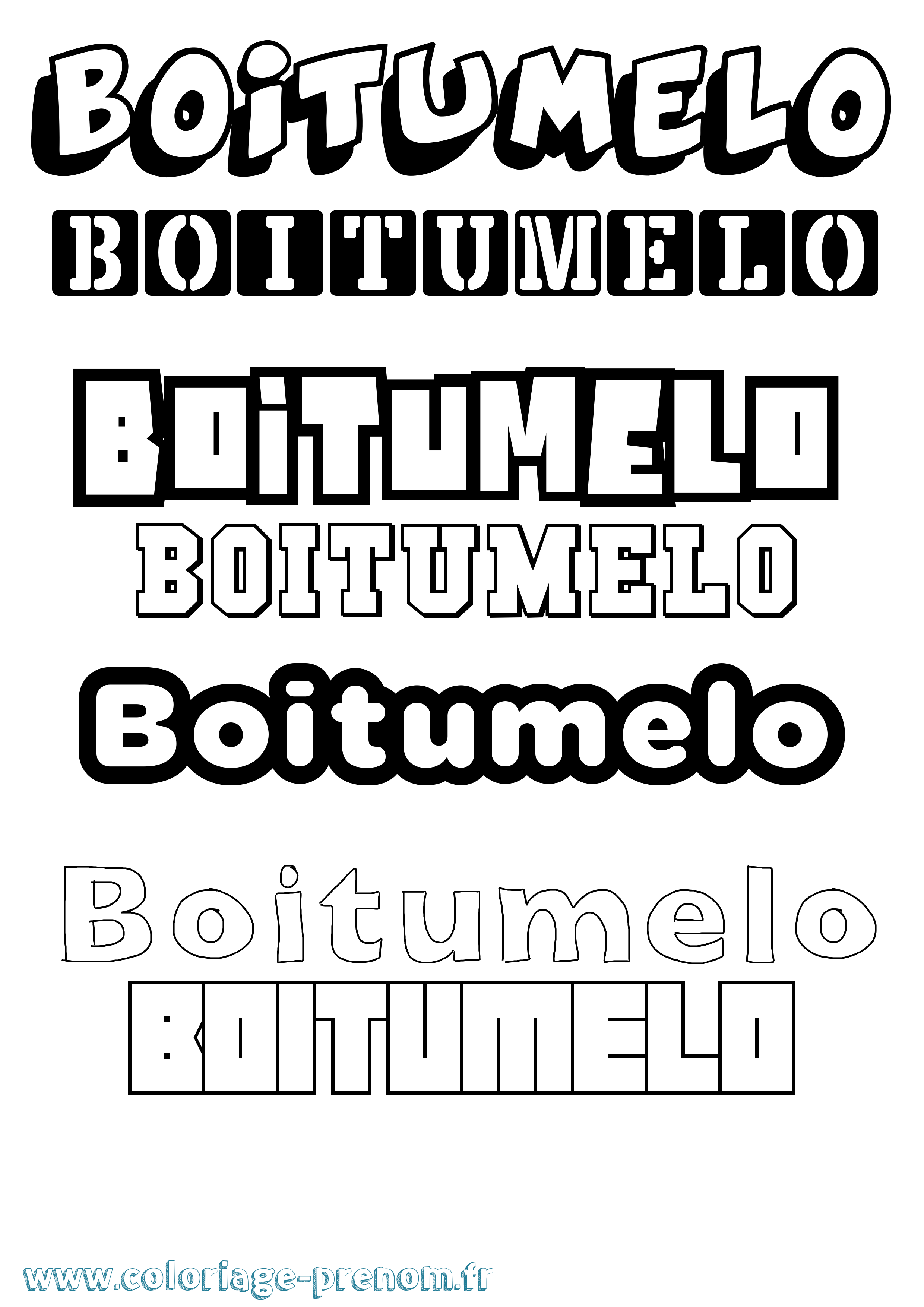 Coloriage prénom Boitumelo Simple