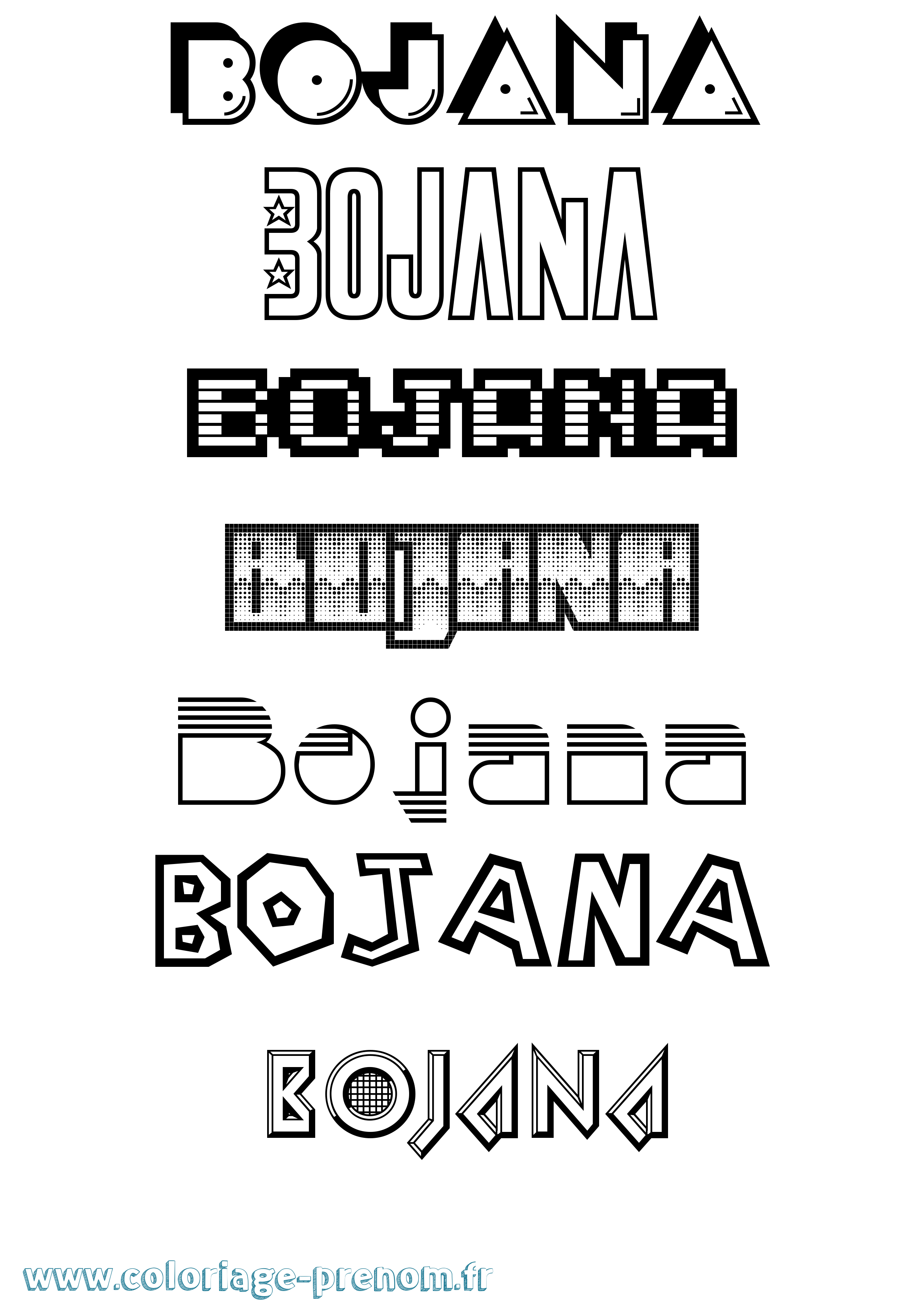 Coloriage prénom Bojana Jeux Vidéos