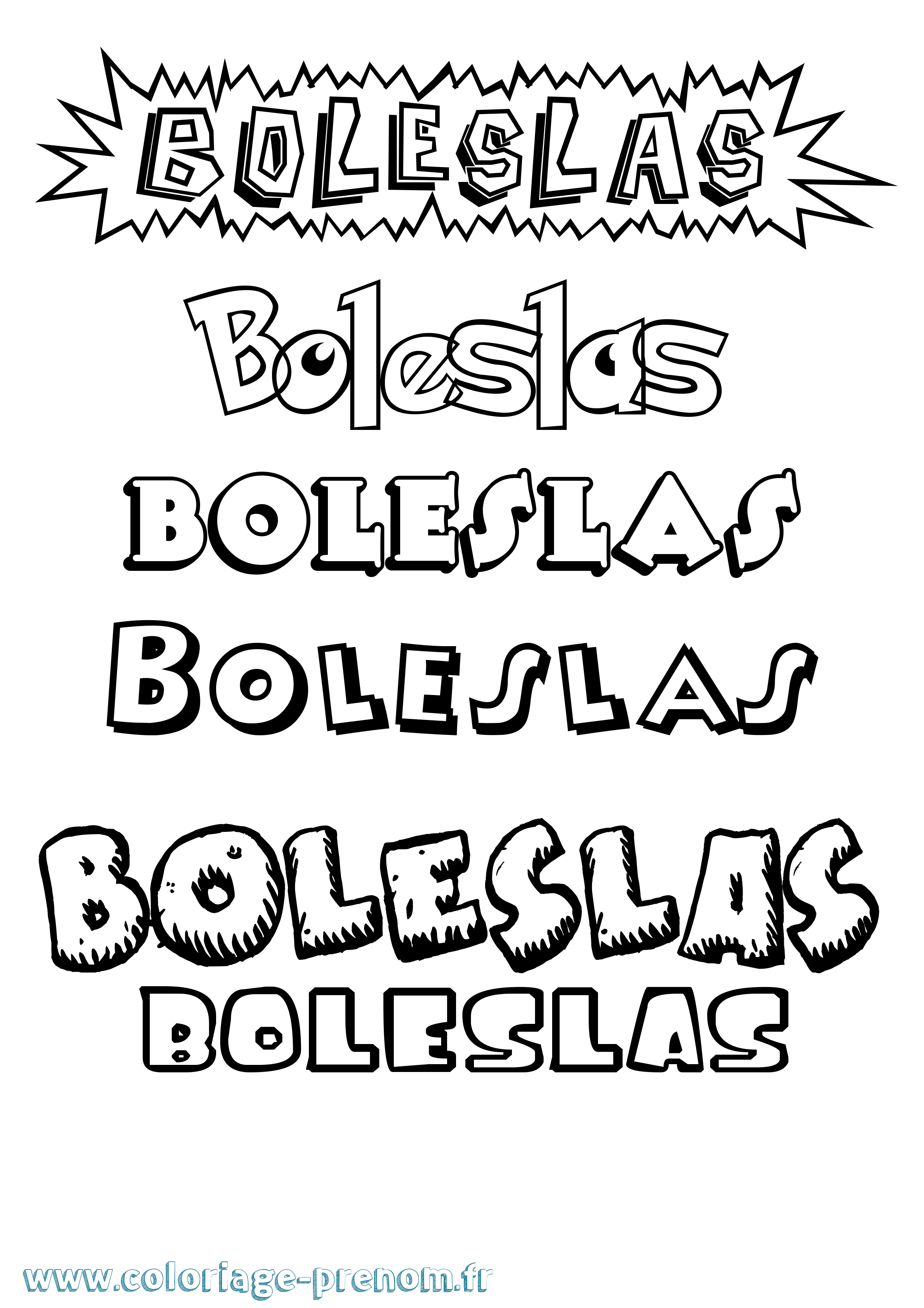 Coloriage prénom Boleslas Dessin Animé