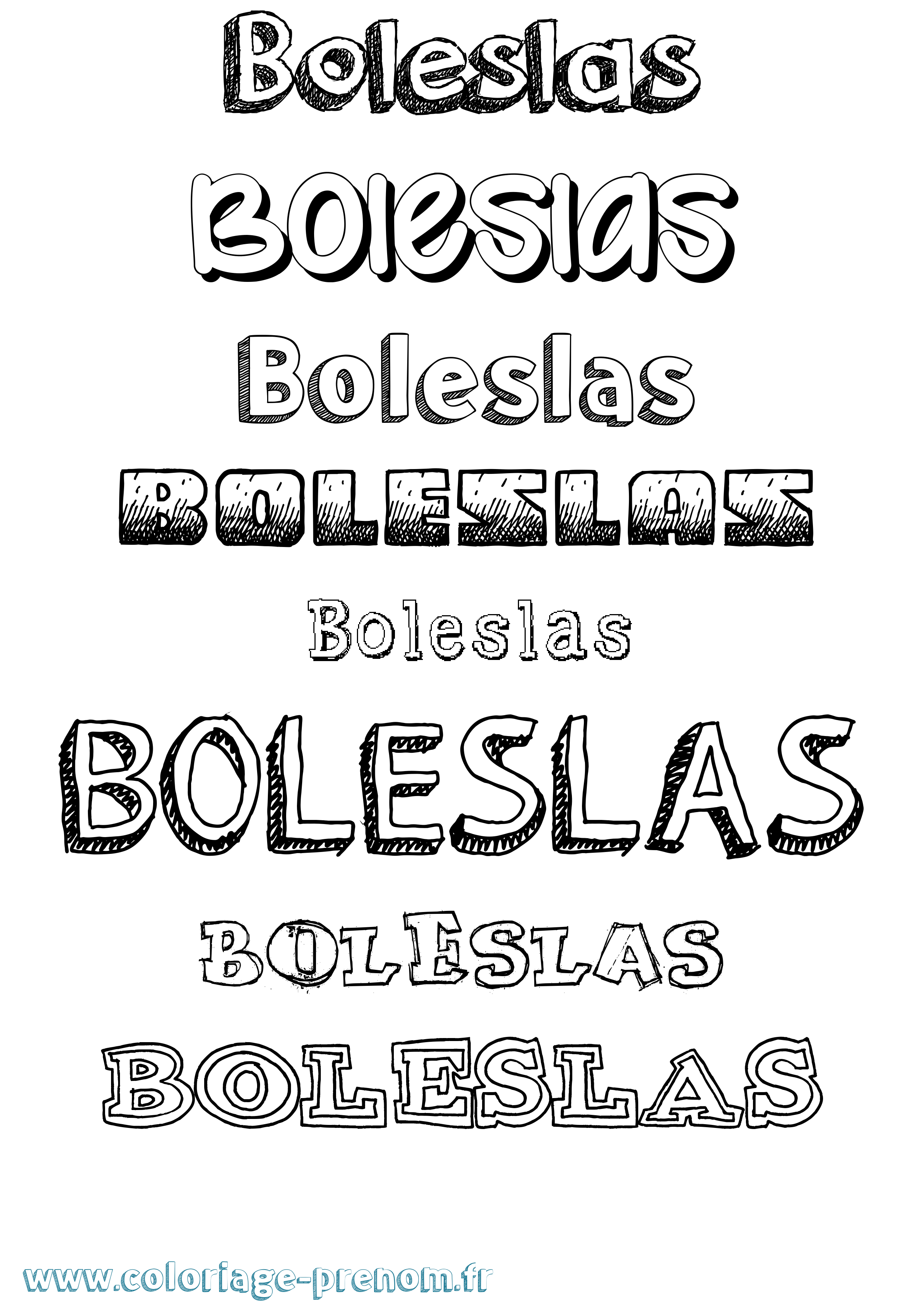 Coloriage prénom Boleslas Dessiné