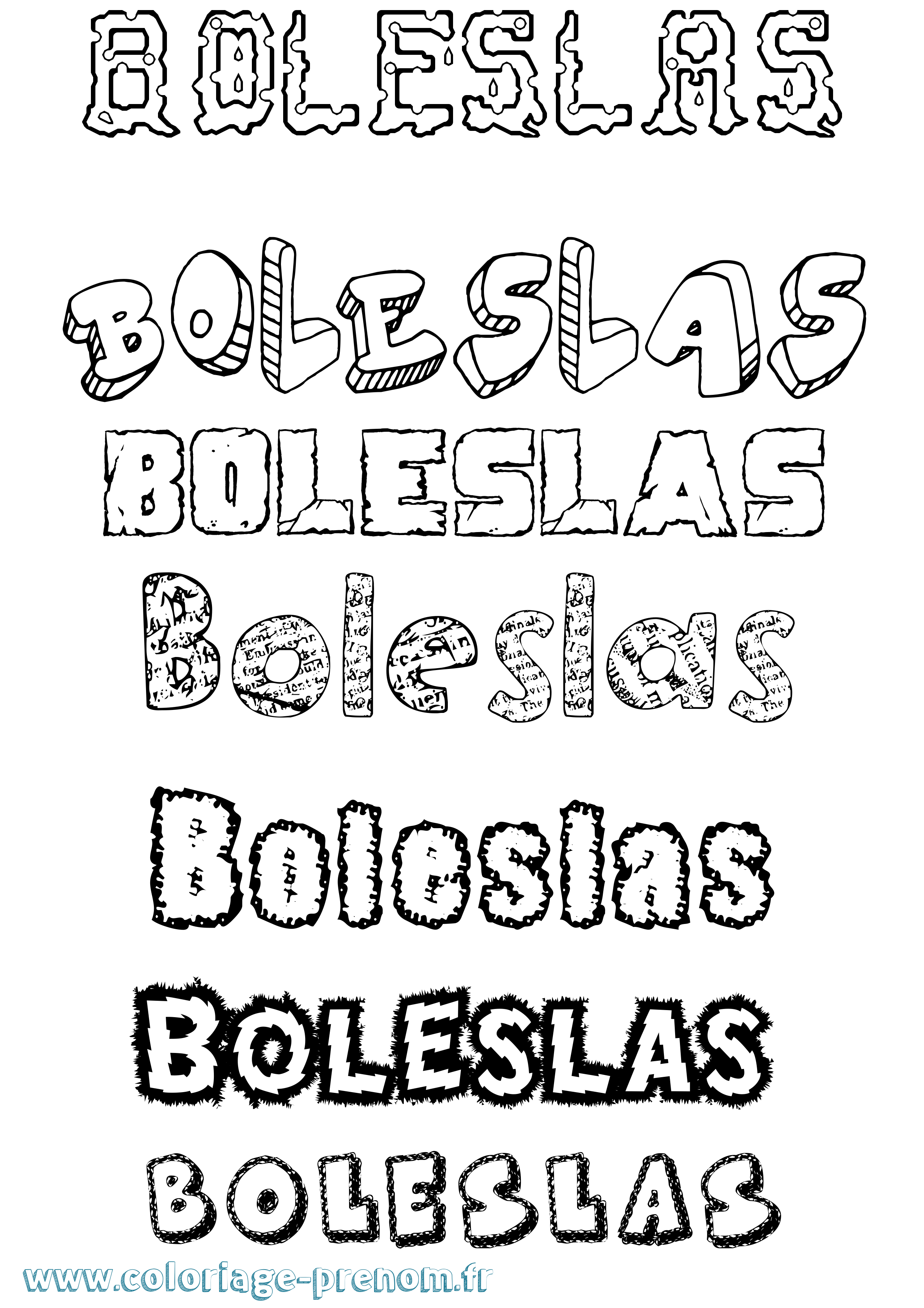 Coloriage prénom Boleslas Destructuré