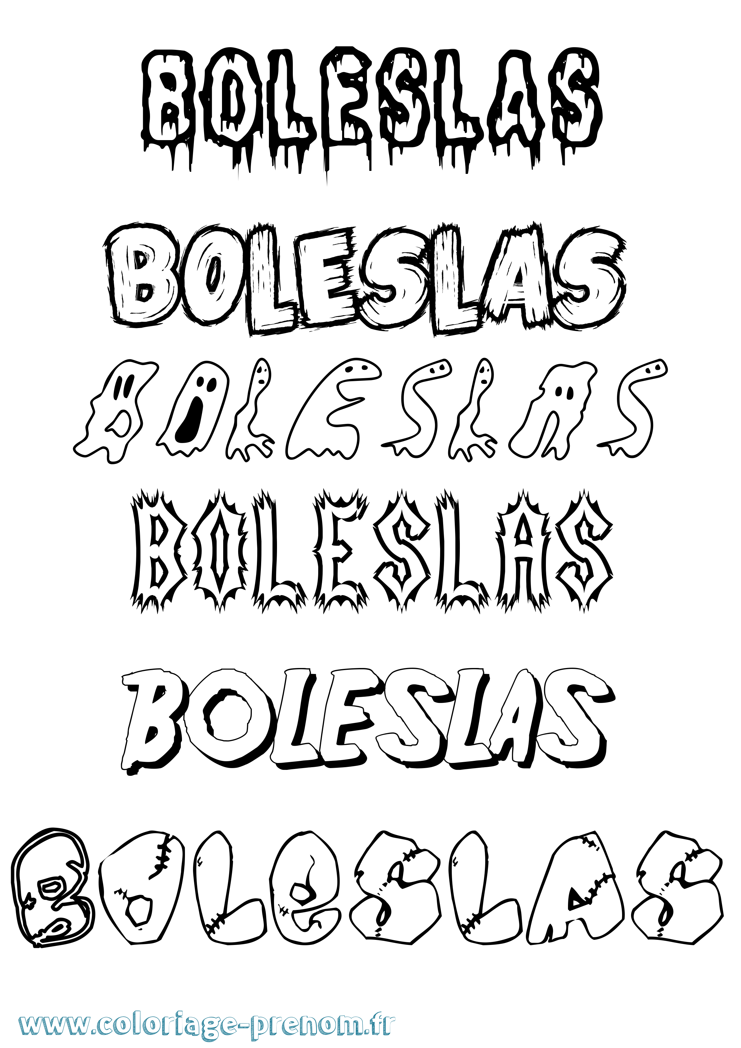 Coloriage prénom Boleslas Frisson