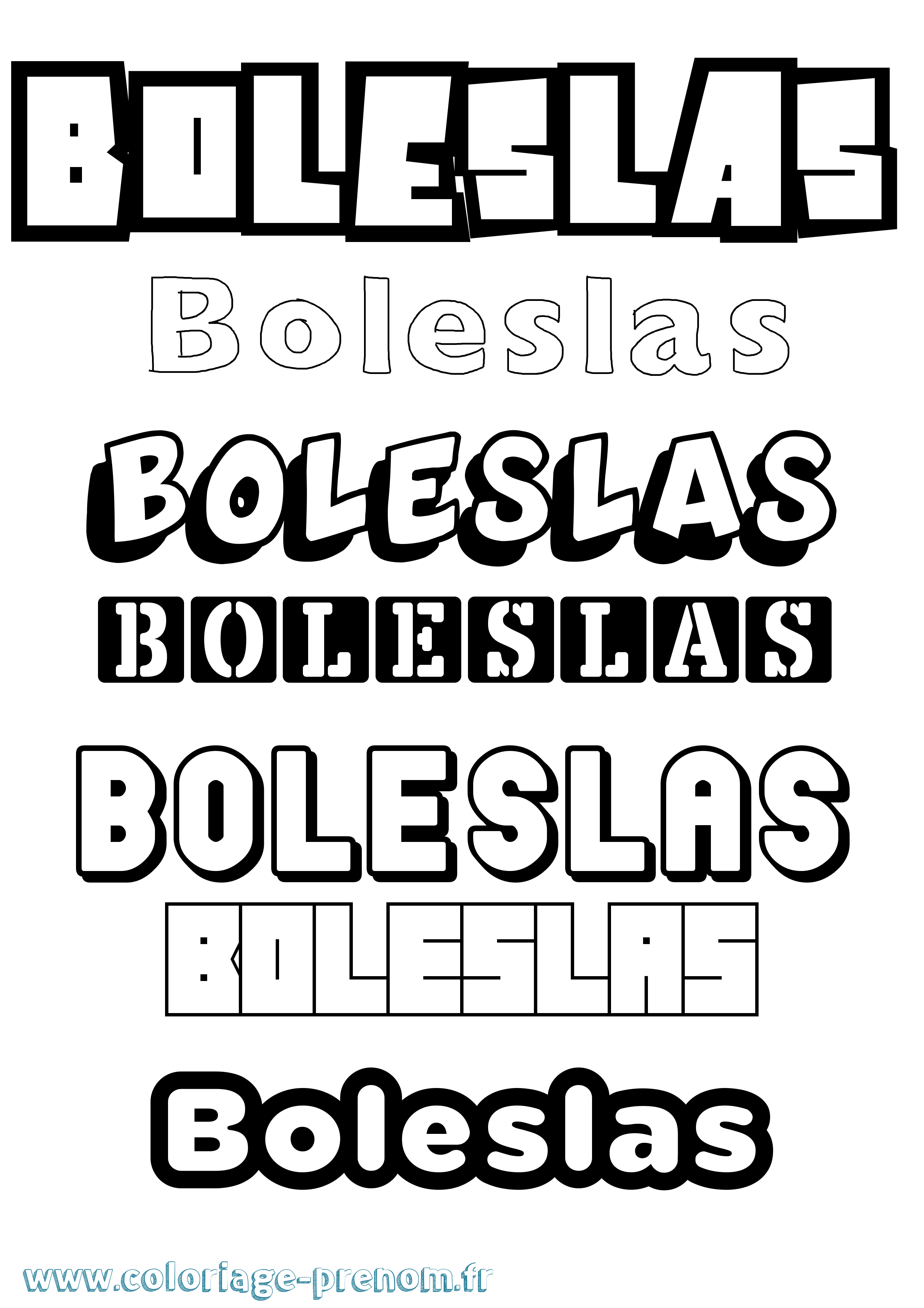 Coloriage prénom Boleslas Simple