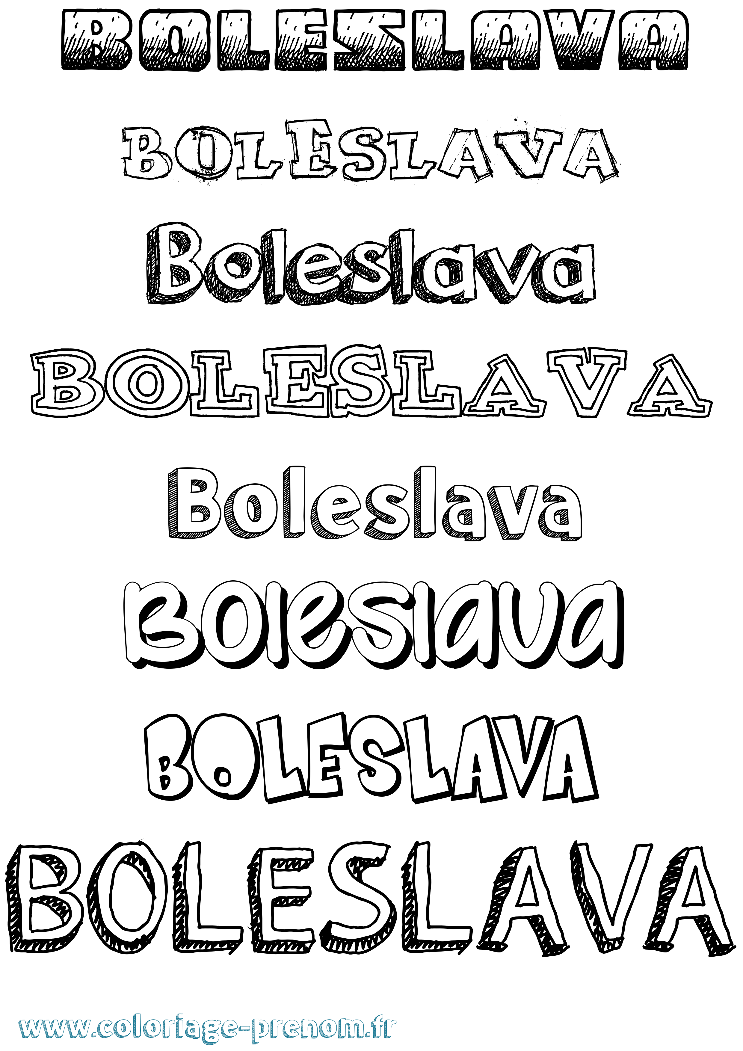 Coloriage prénom Boleslava Dessiné