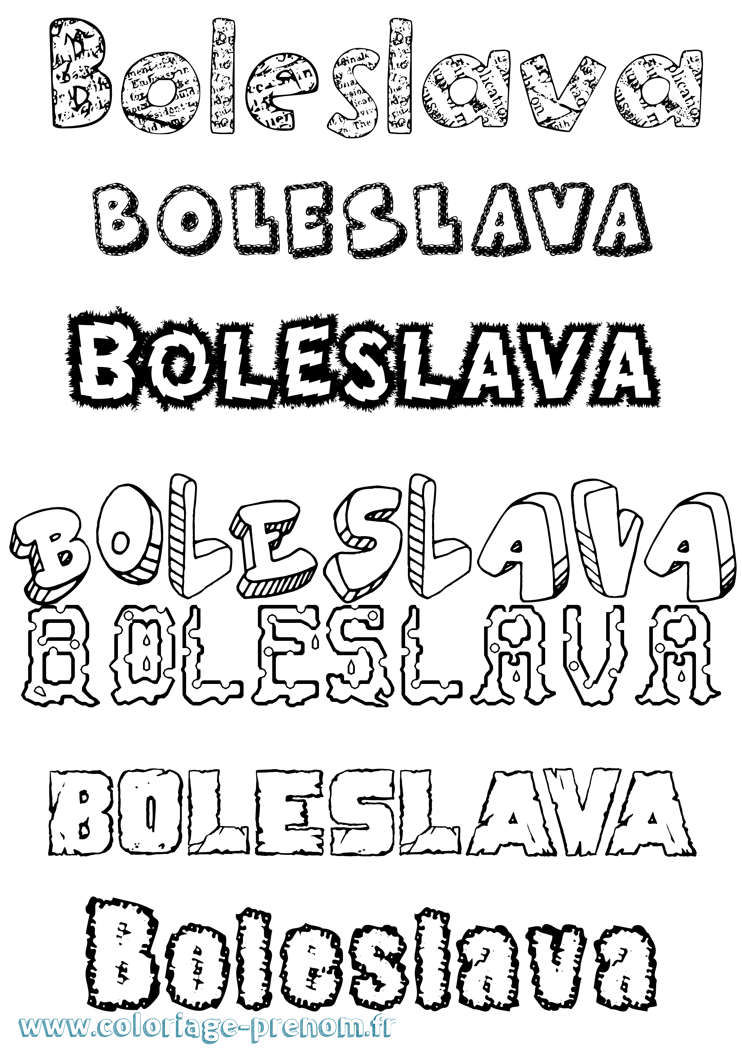 Coloriage prénom Boleslava Destructuré