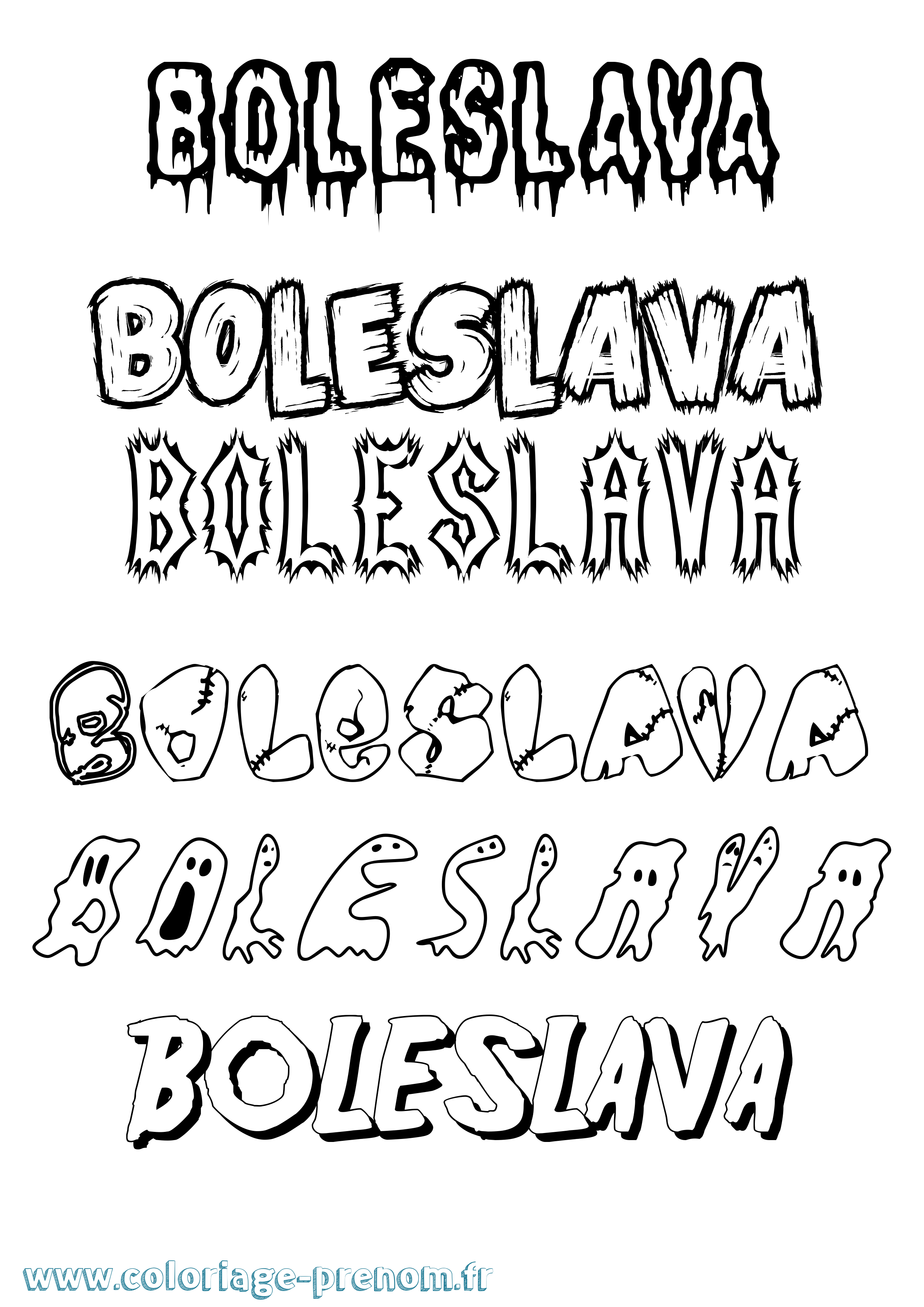 Coloriage prénom Boleslava Frisson
