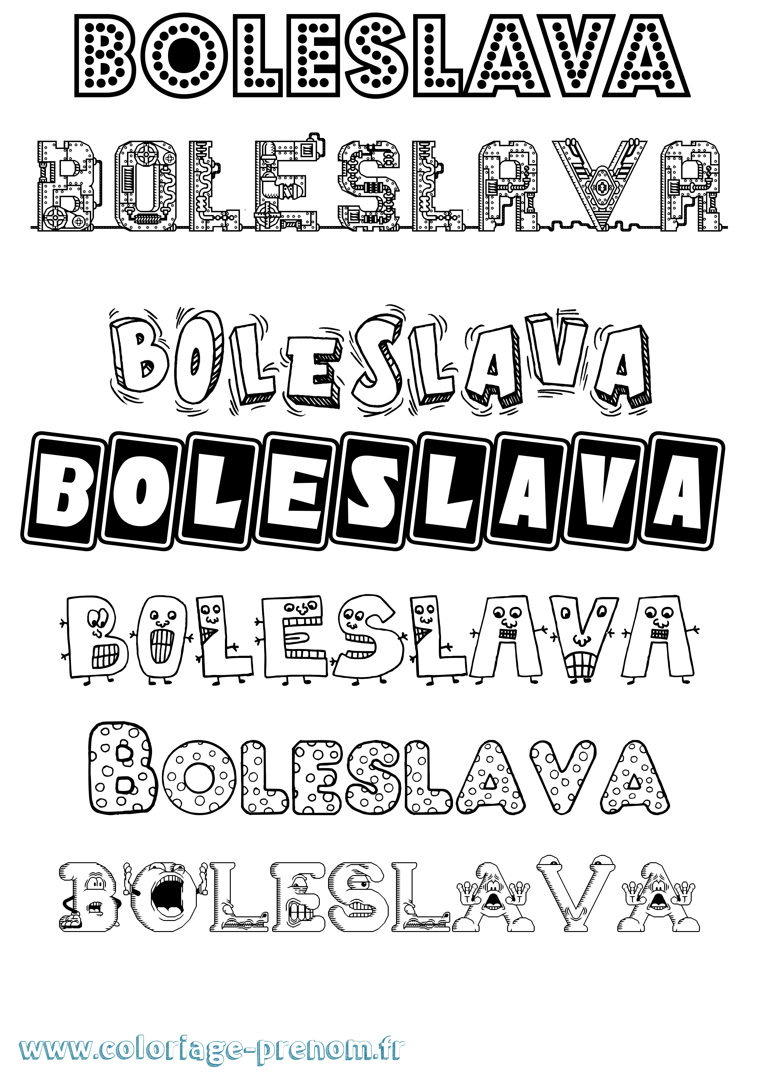 Coloriage prénom Boleslava Fun