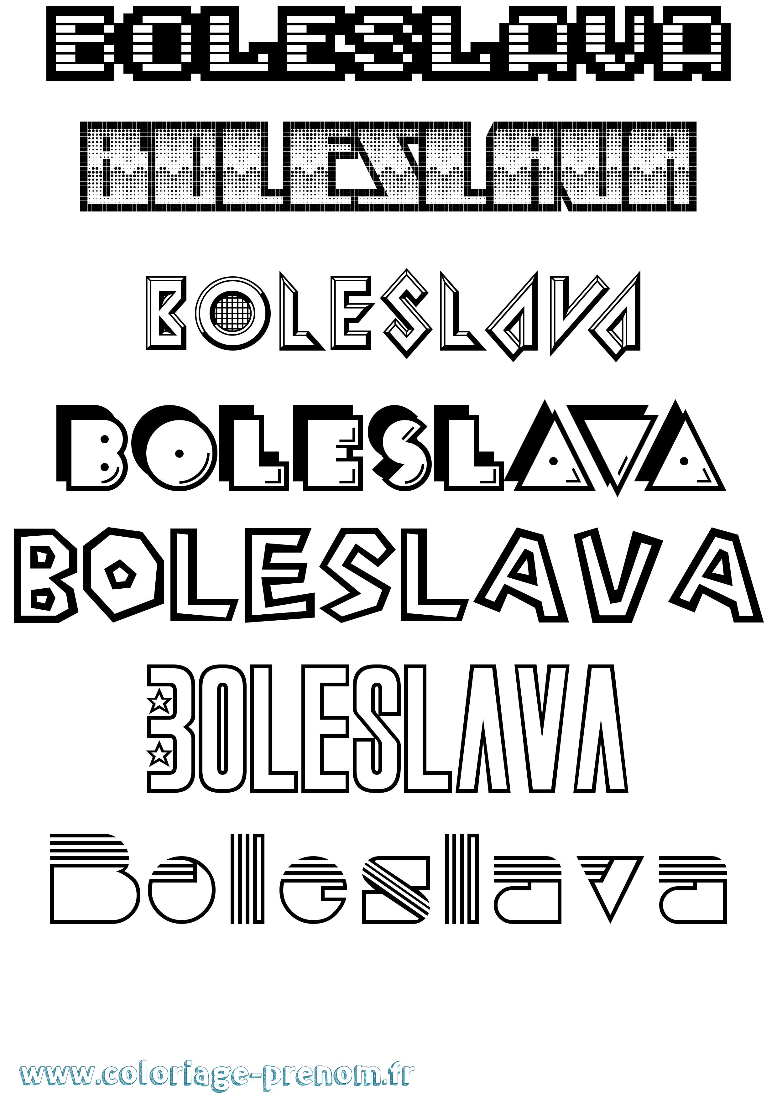 Coloriage prénom Boleslava Jeux Vidéos