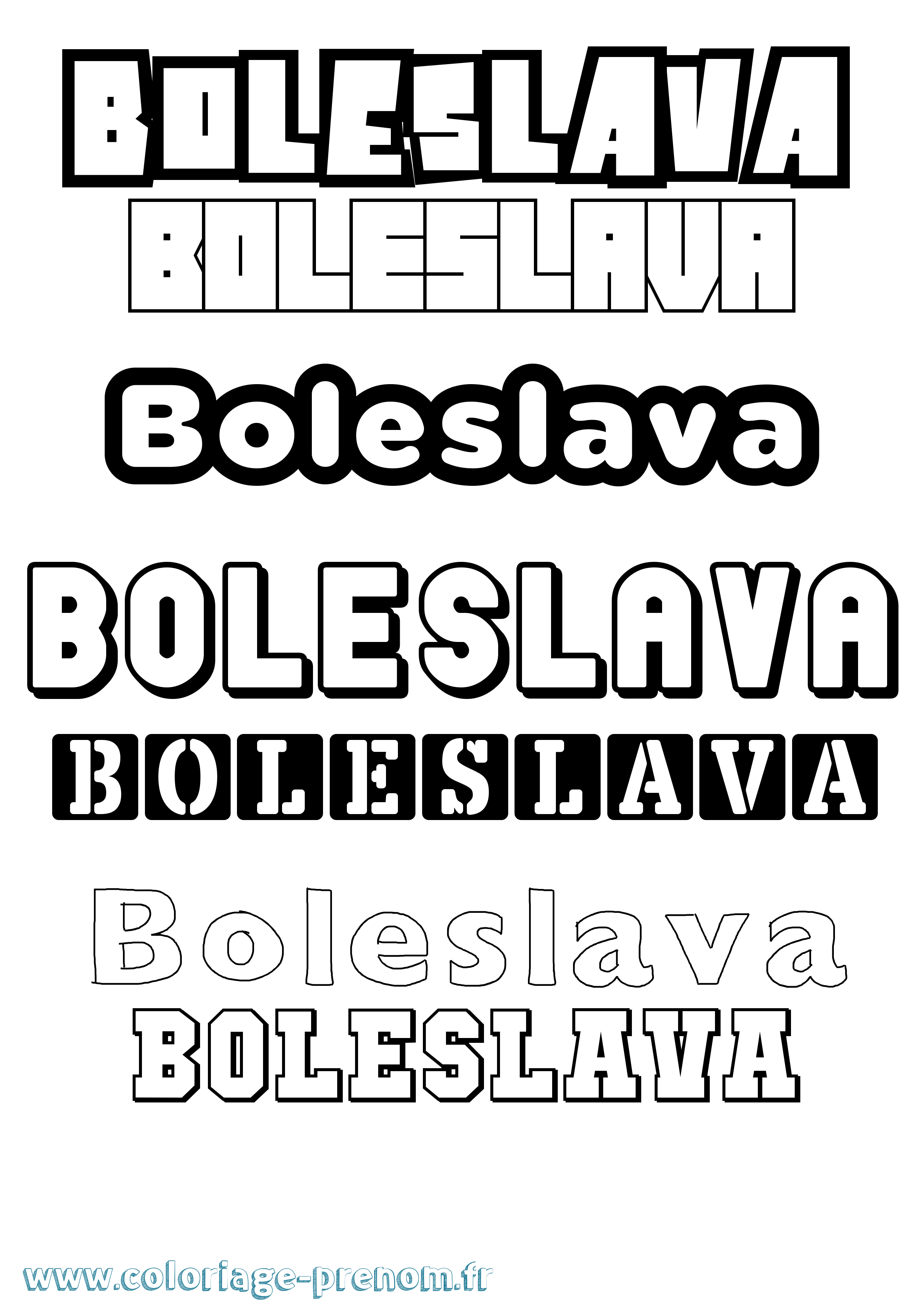 Coloriage prénom Boleslava Simple
