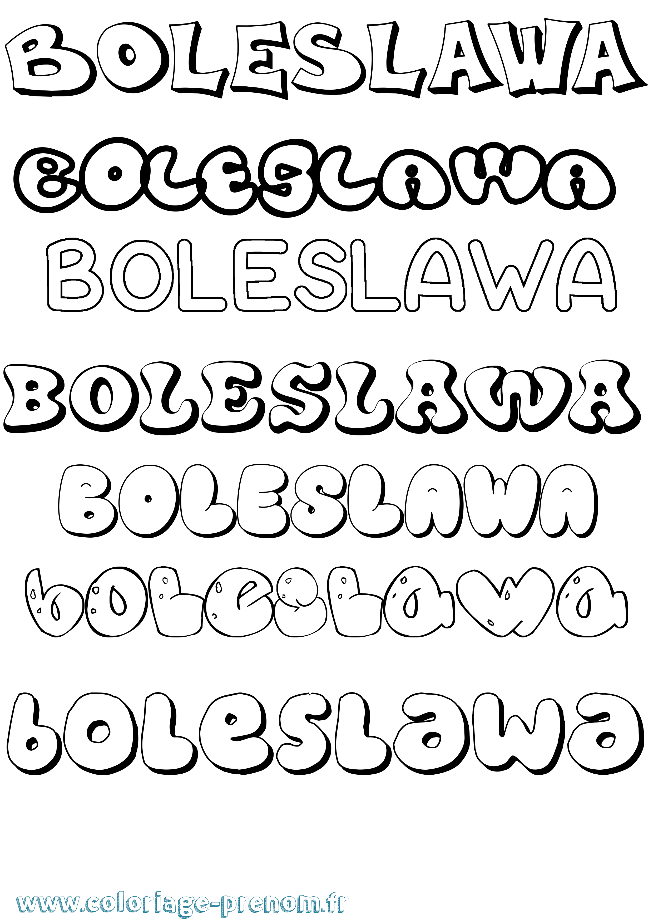 Coloriage Boleslawa Bubble Coloriage prénom Boleslawa Bubble
