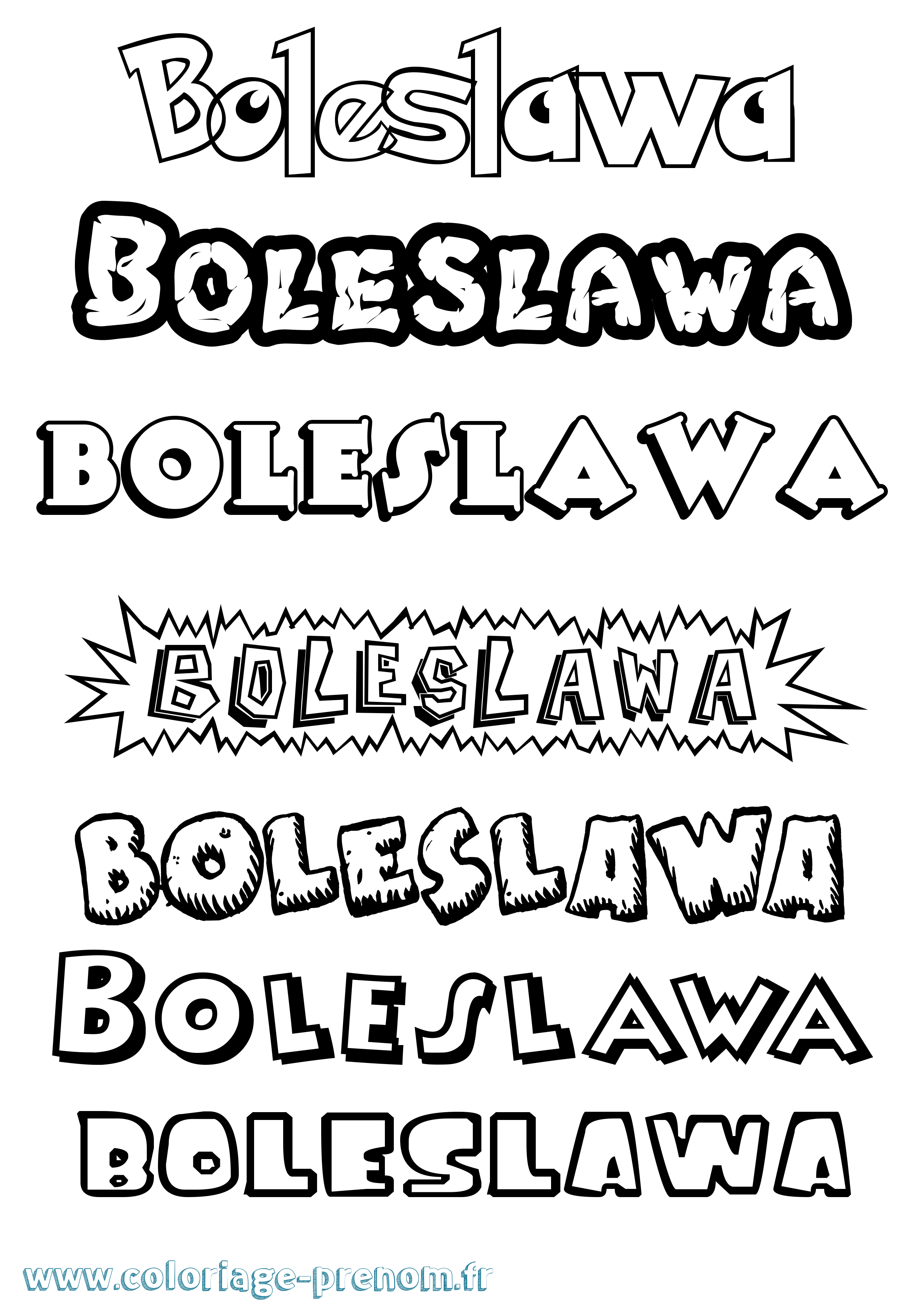 Coloriage Boleslawa Dessin Animé Coloriage prénom Boleslawa Dessin Animé