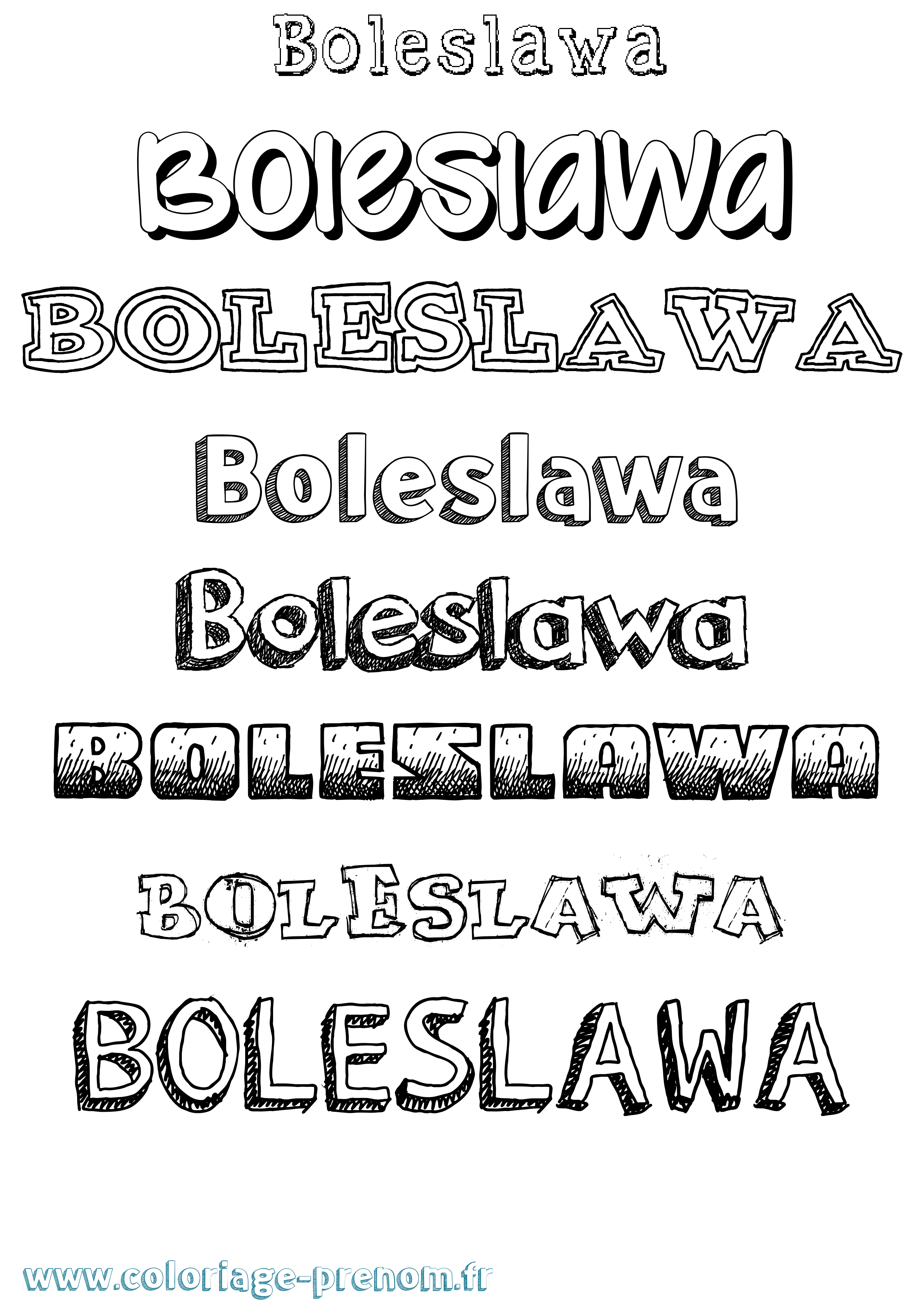 Coloriage Boleslawa Dessiné Coloriage prénom Boleslawa Dessiné