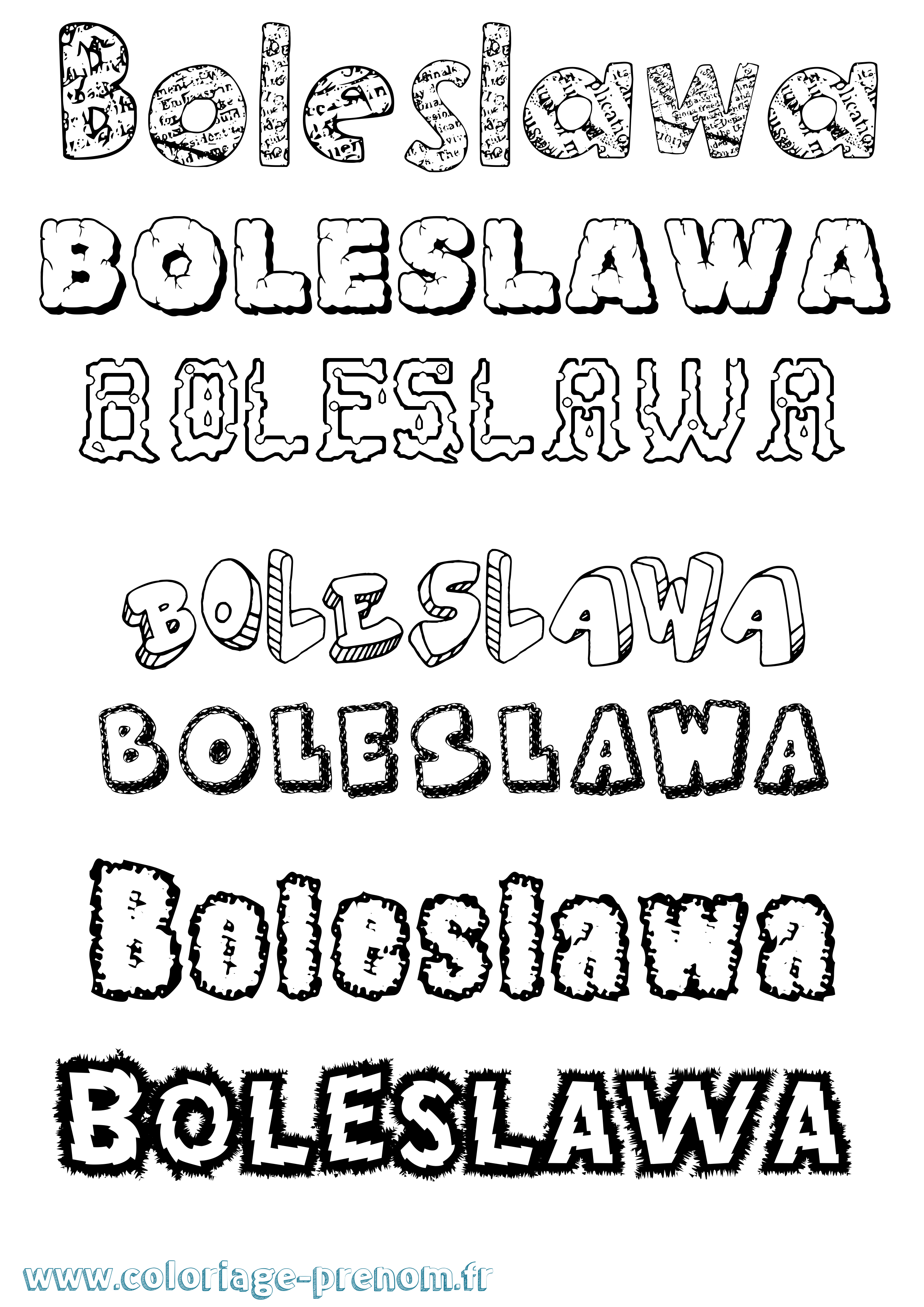Coloriage Boleslawa Destructuré Coloriage prénom Boleslawa Destructuré