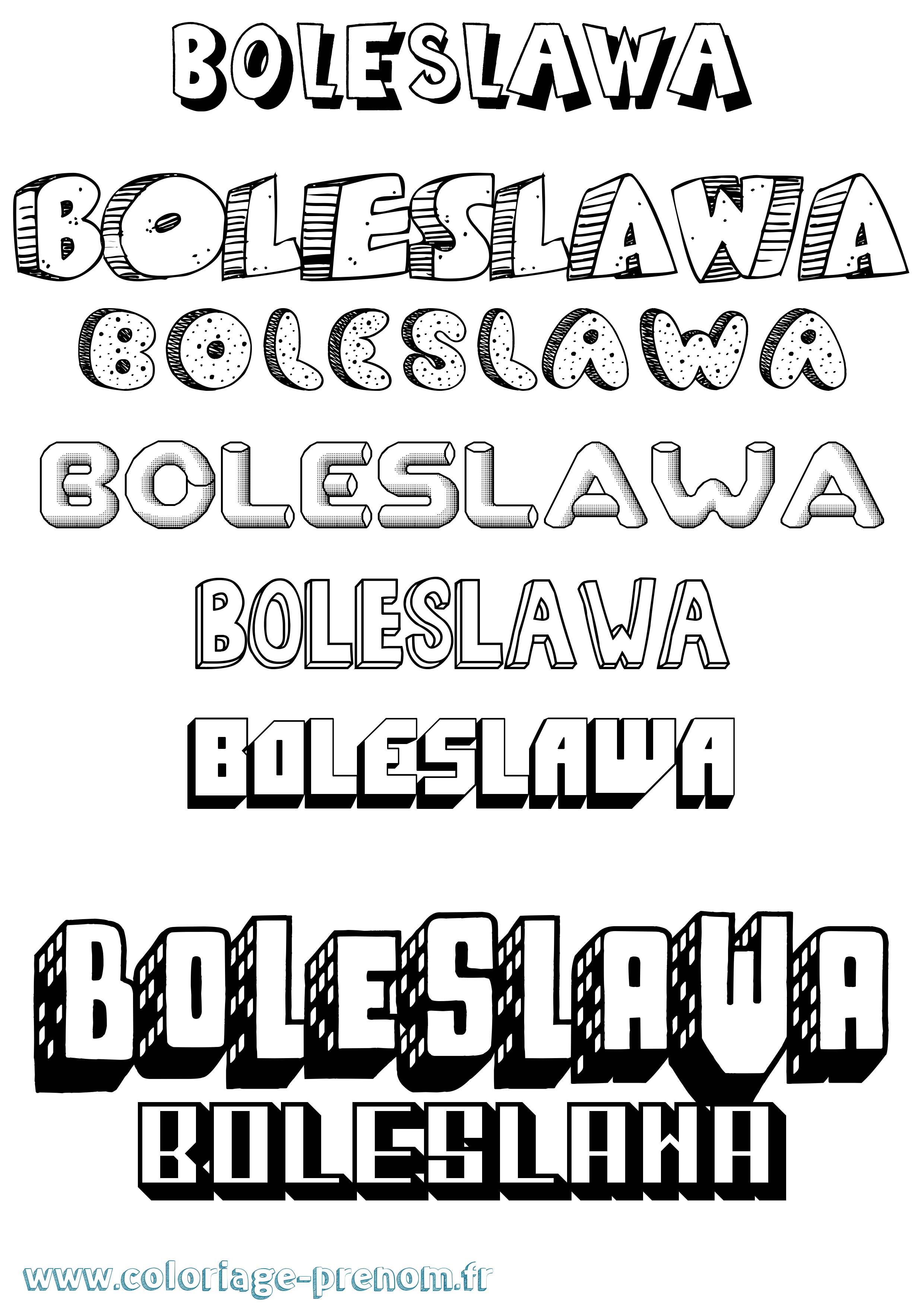 Coloriage Boleslawa Effet 3D Coloriage prénom Boleslawa Effet 3D