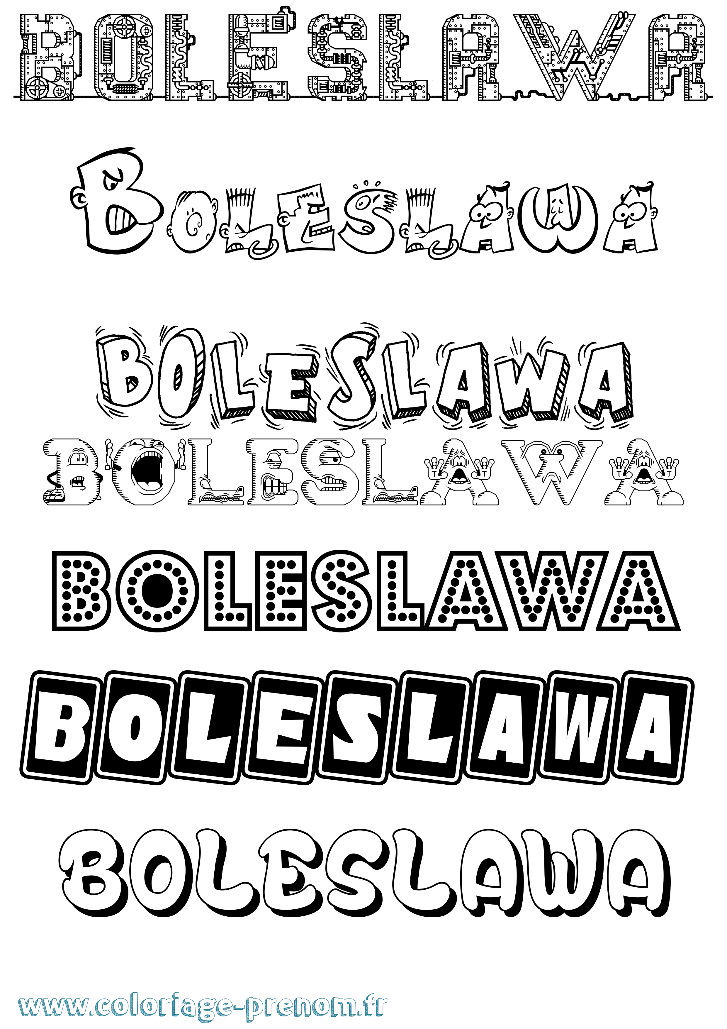 Coloriage Boleslawa Fun Coloriage prénom Boleslawa Fun