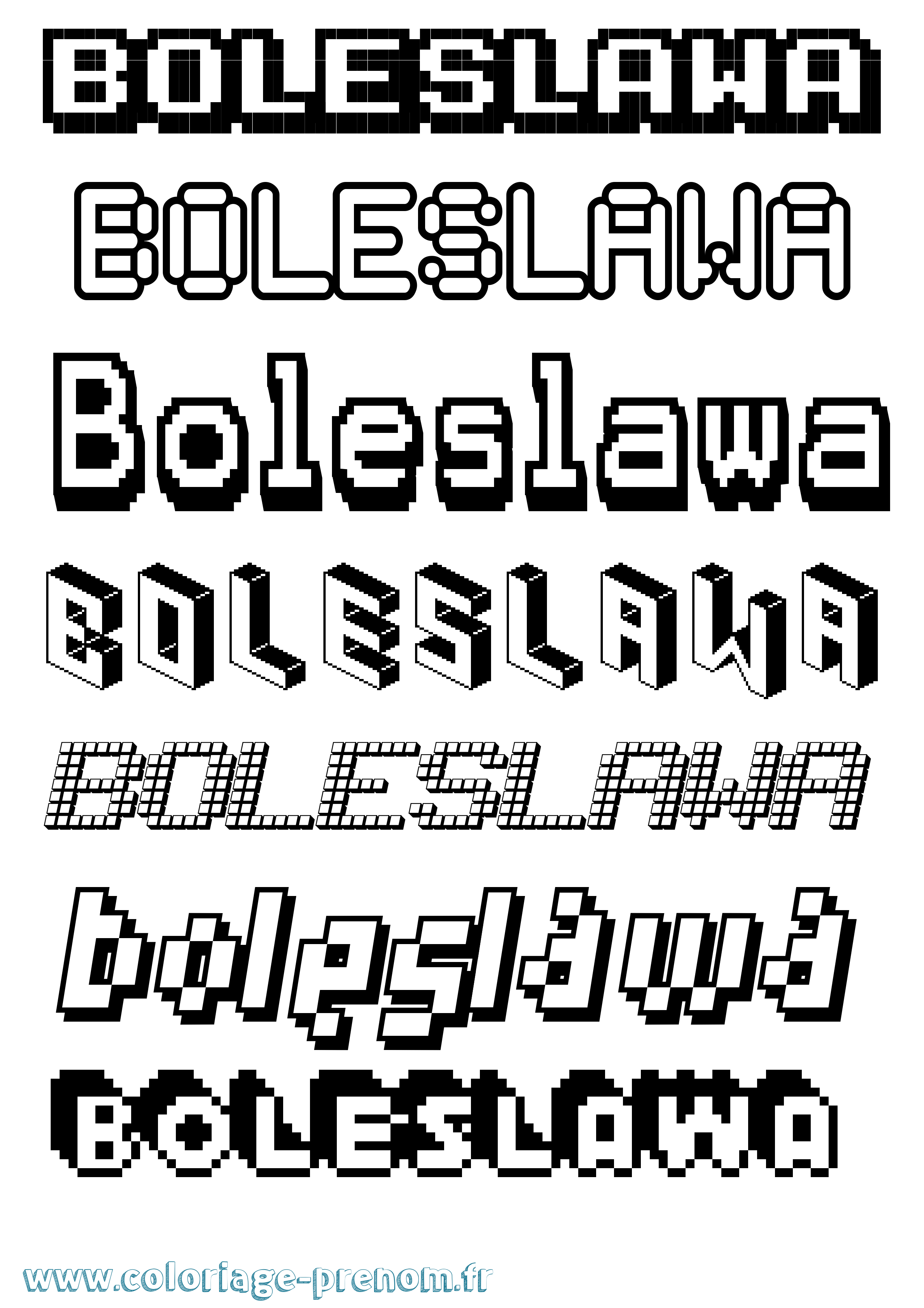 Coloriage Boleslawa Pixel Coloriage prénom Boleslawa Pixel