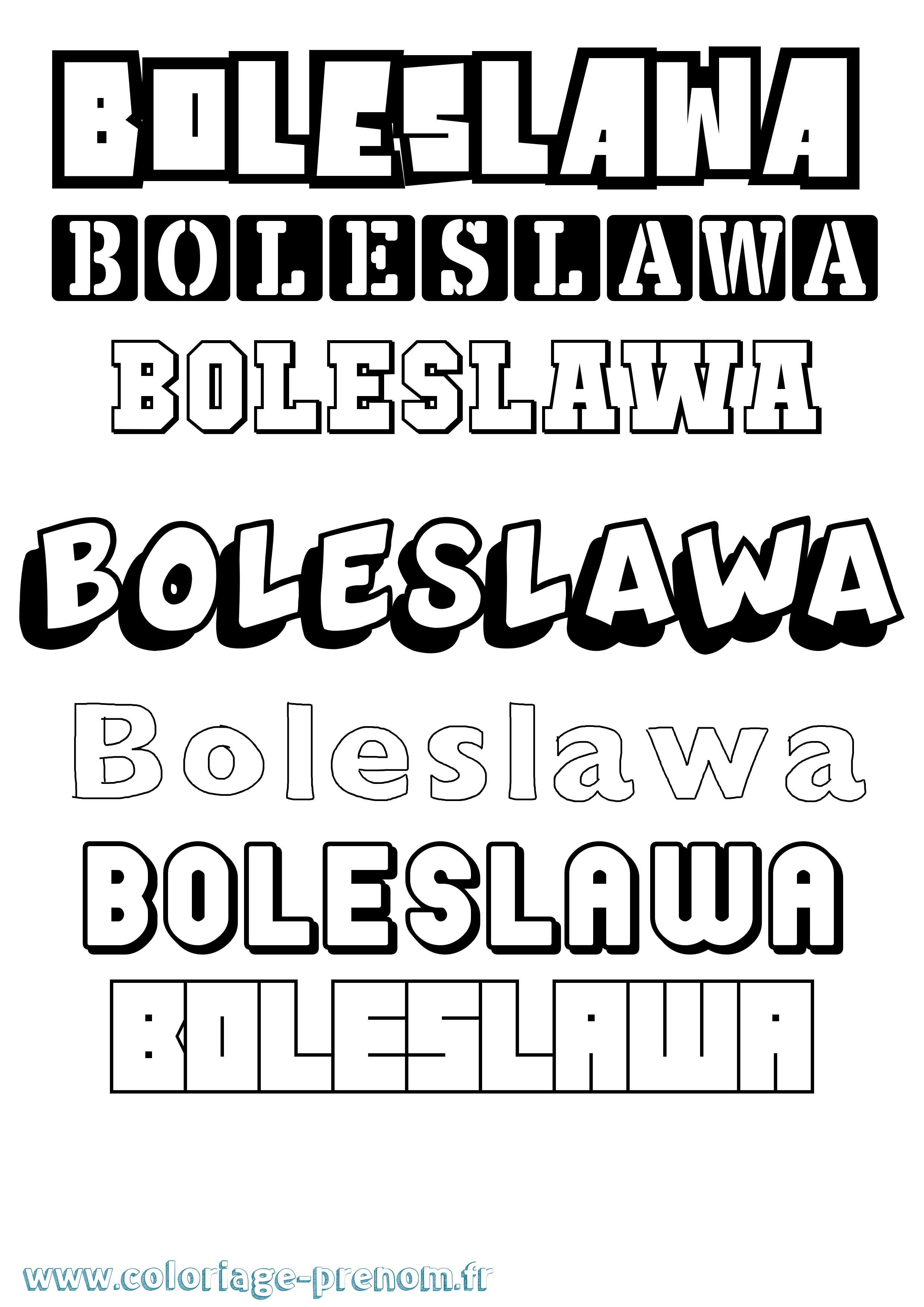 Coloriage Boleslawa Simple Coloriage prénom Boleslawa Simple