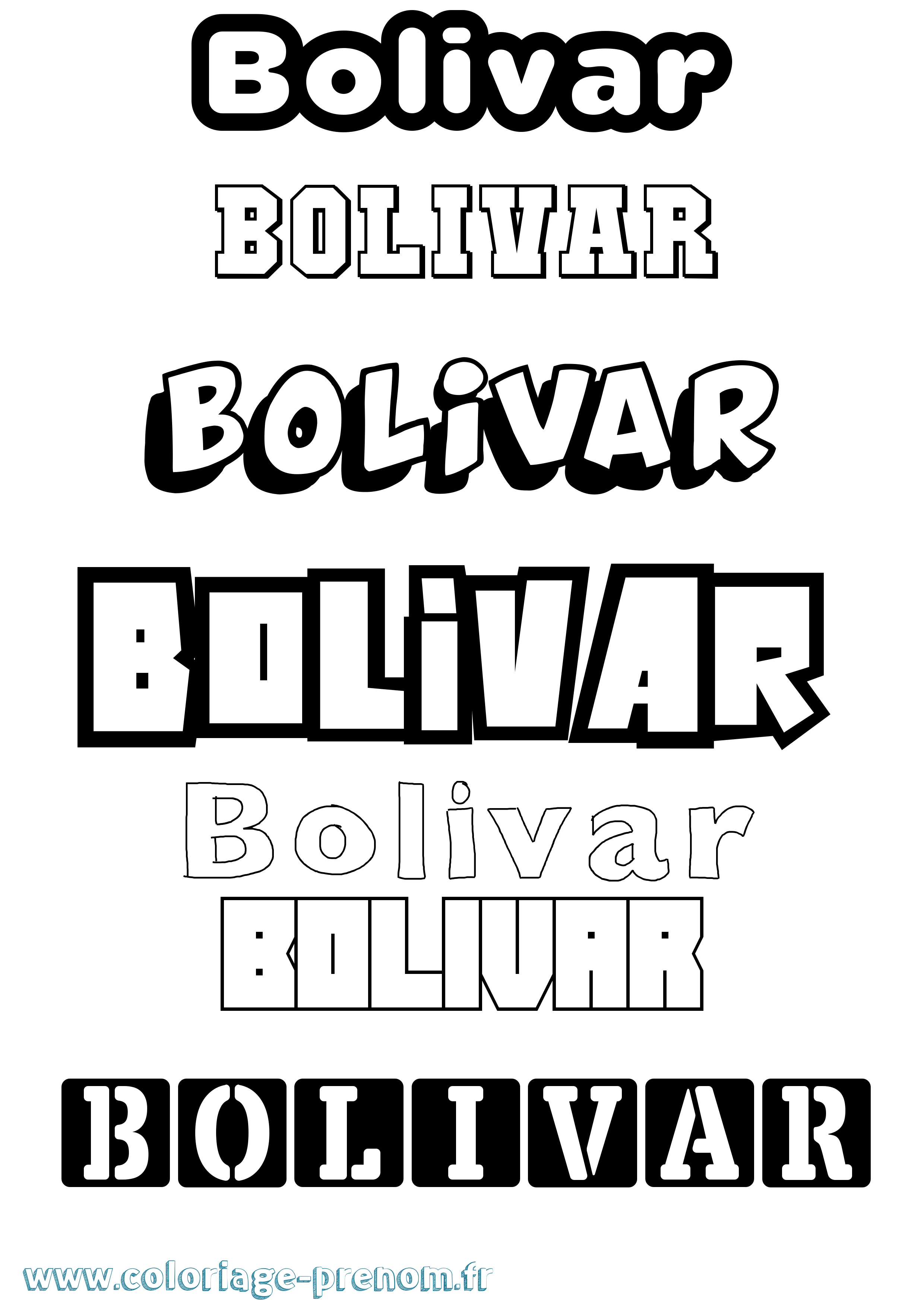 Coloriage prénom Bolivar Simple