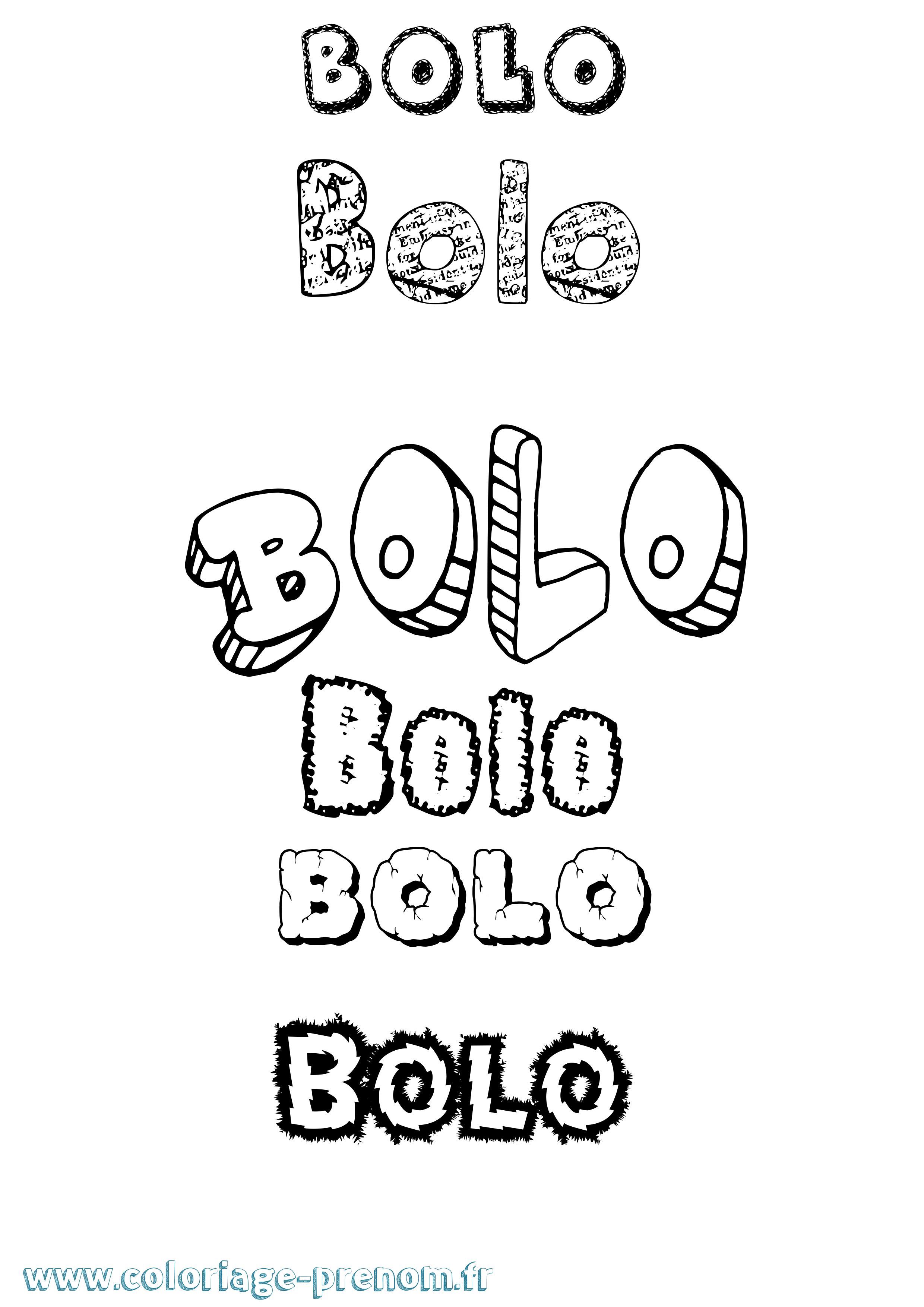 Coloriage prénom Bolo Destructuré