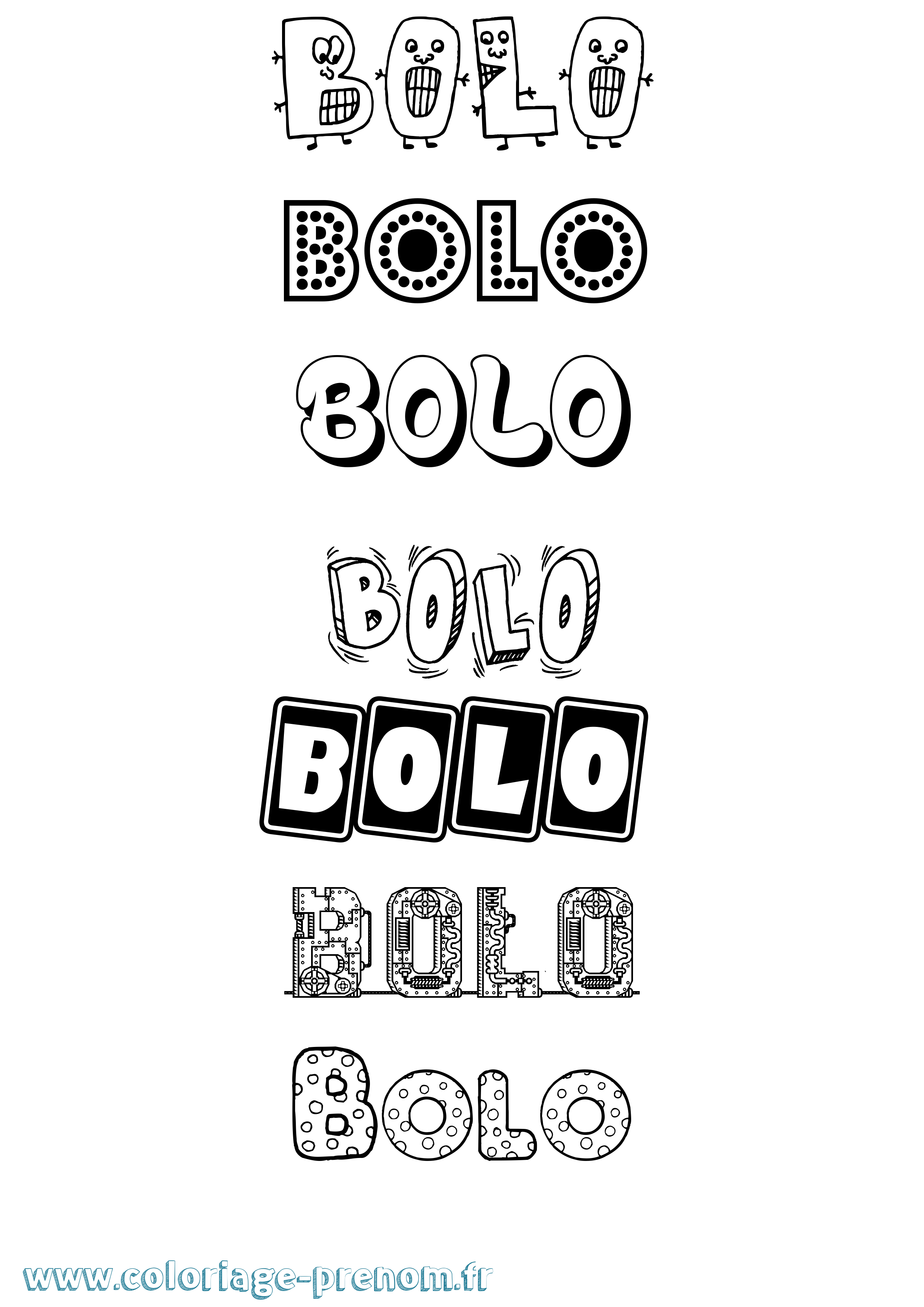 Coloriage prénom Bolo Fun