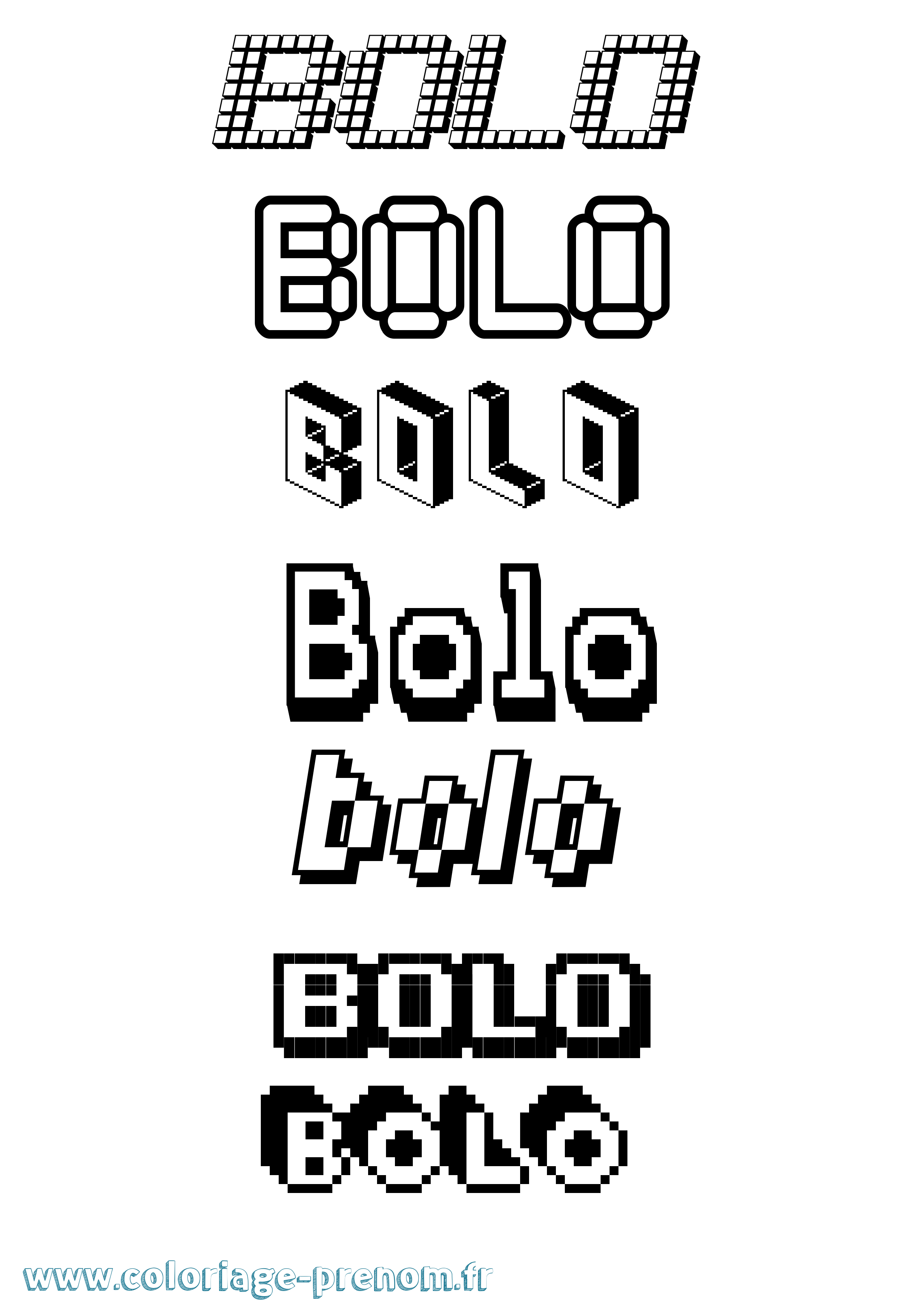 Coloriage prénom Bolo Pixel