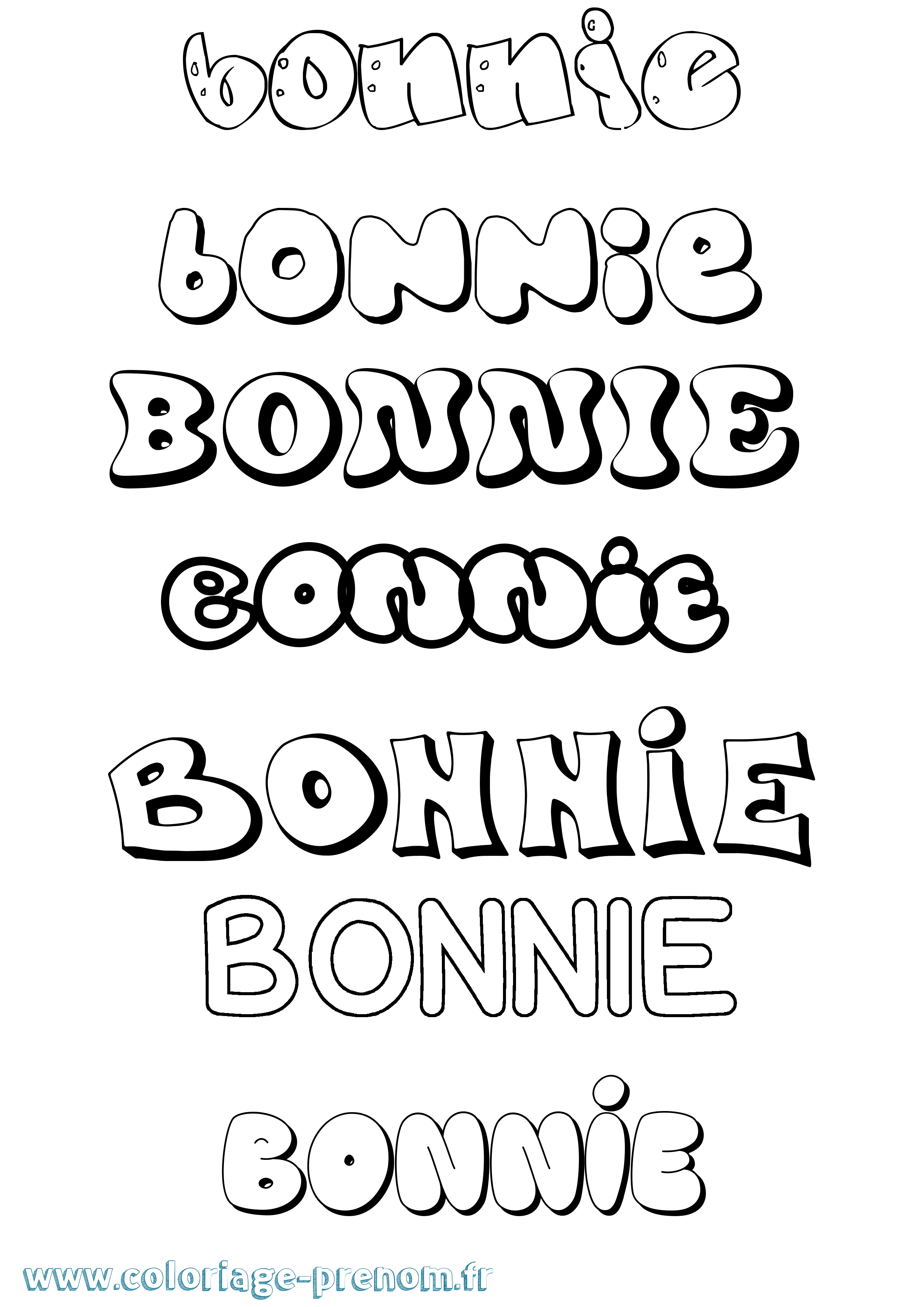 Coloriage prénom Bonnie Bubble