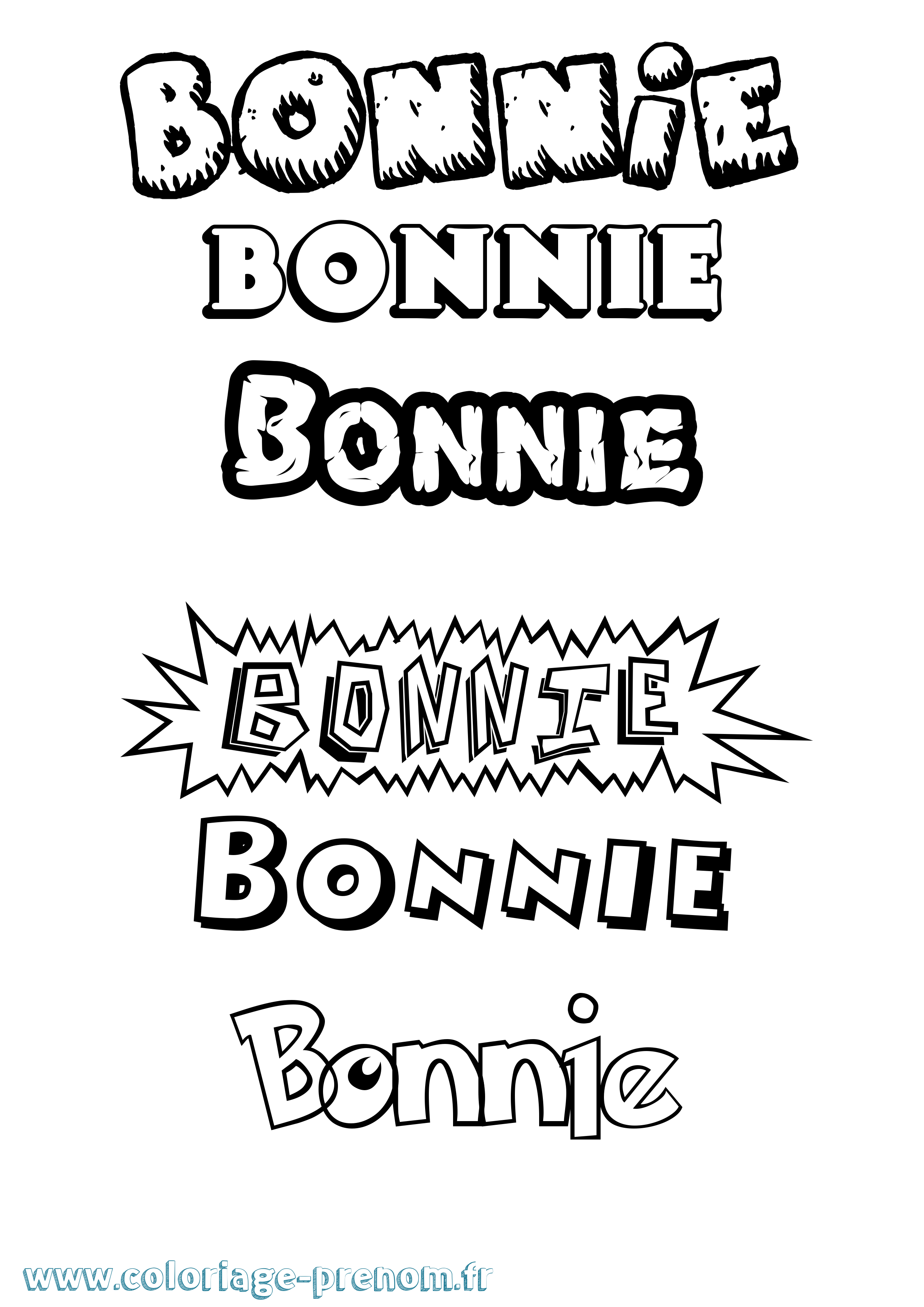 Coloriage prénom Bonnie Dessin Animé
