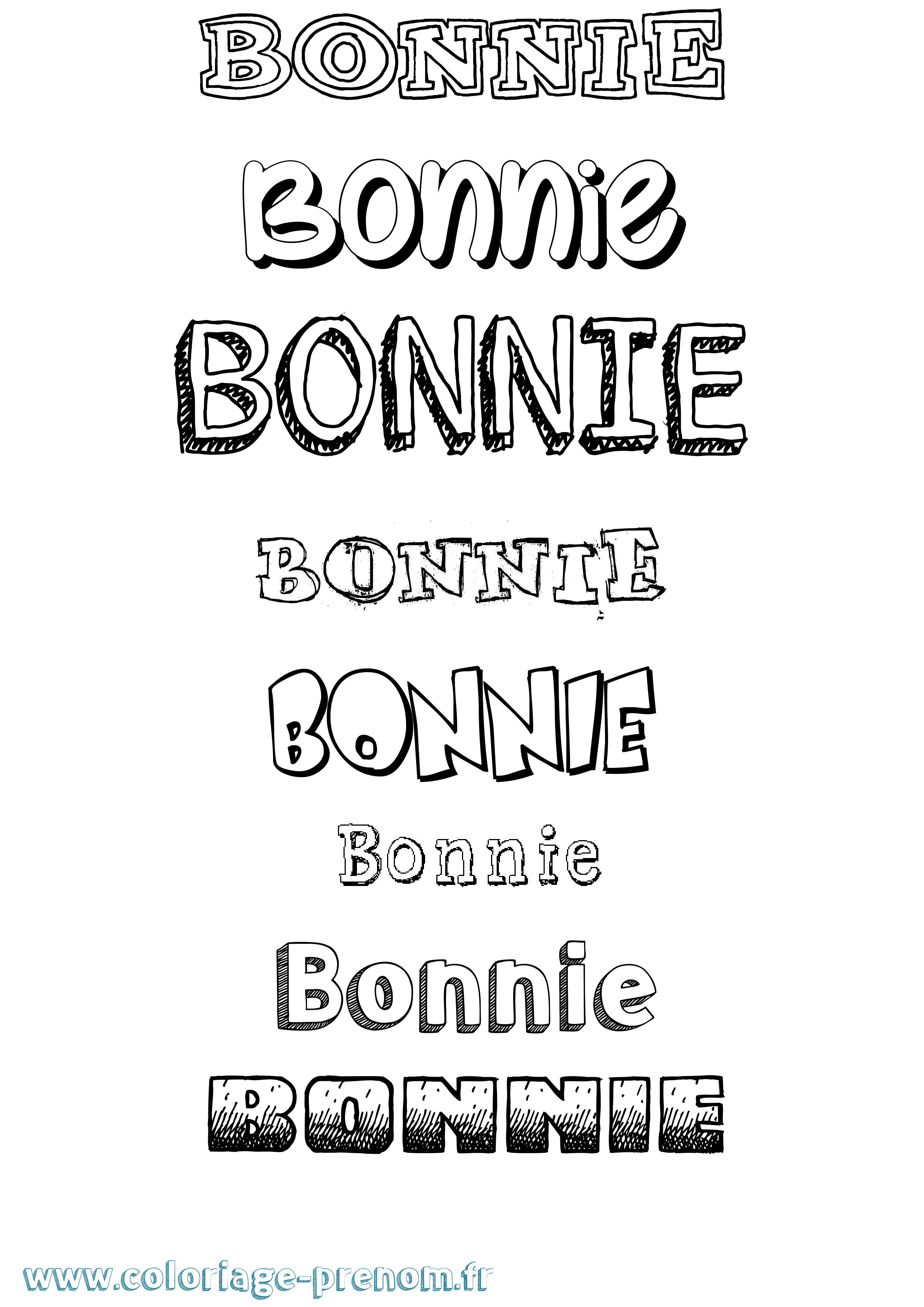 Coloriage prénom Bonnie Dessiné