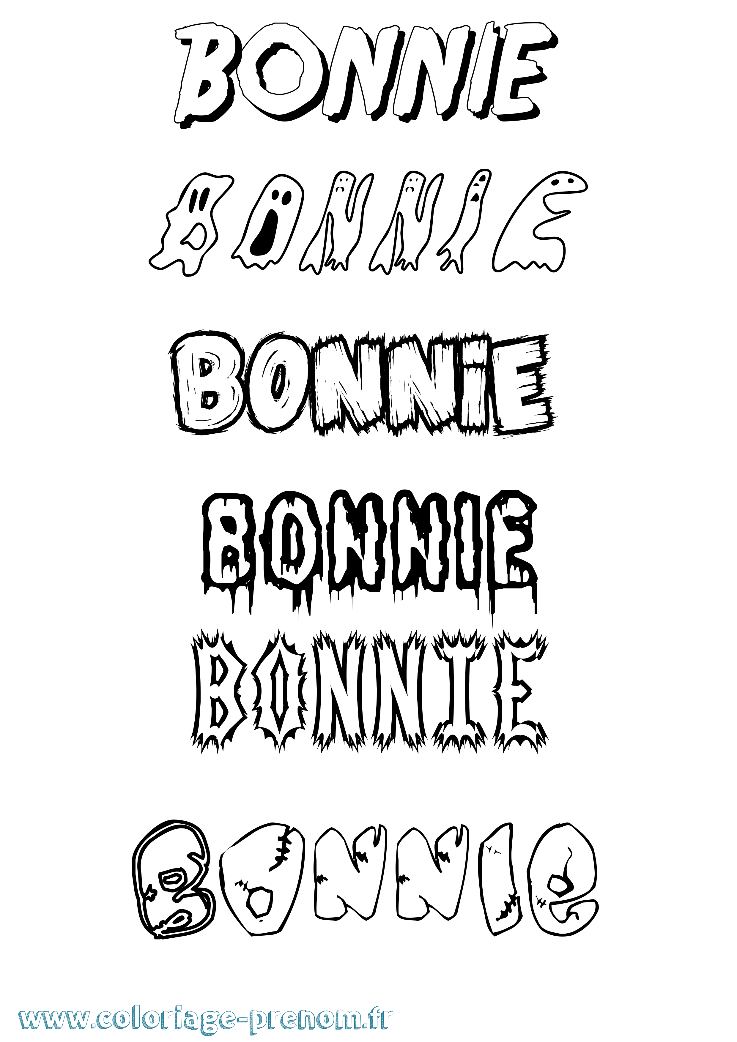 Coloriage prénom Bonnie Frisson