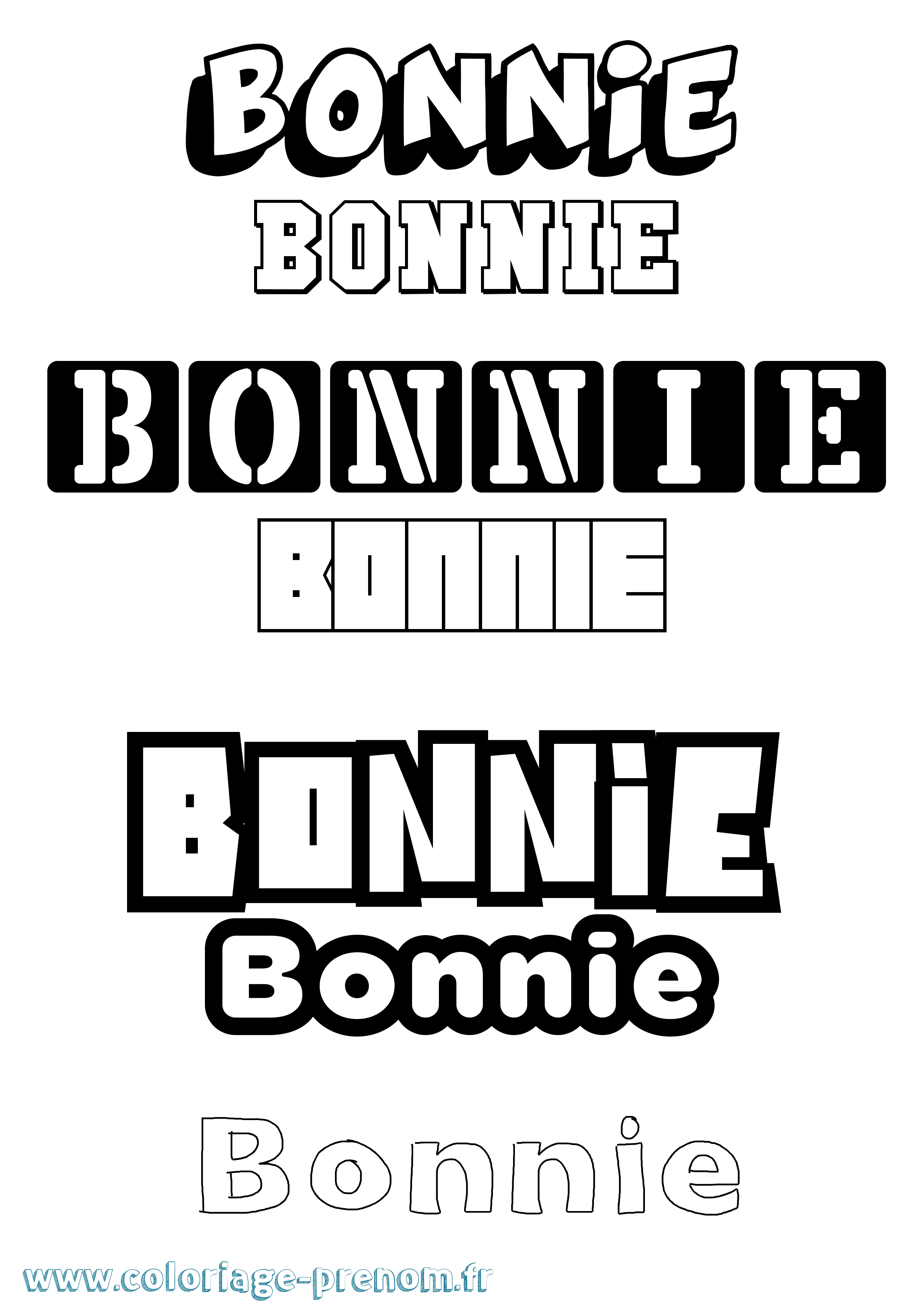 Coloriage prénom Bonnie Simple