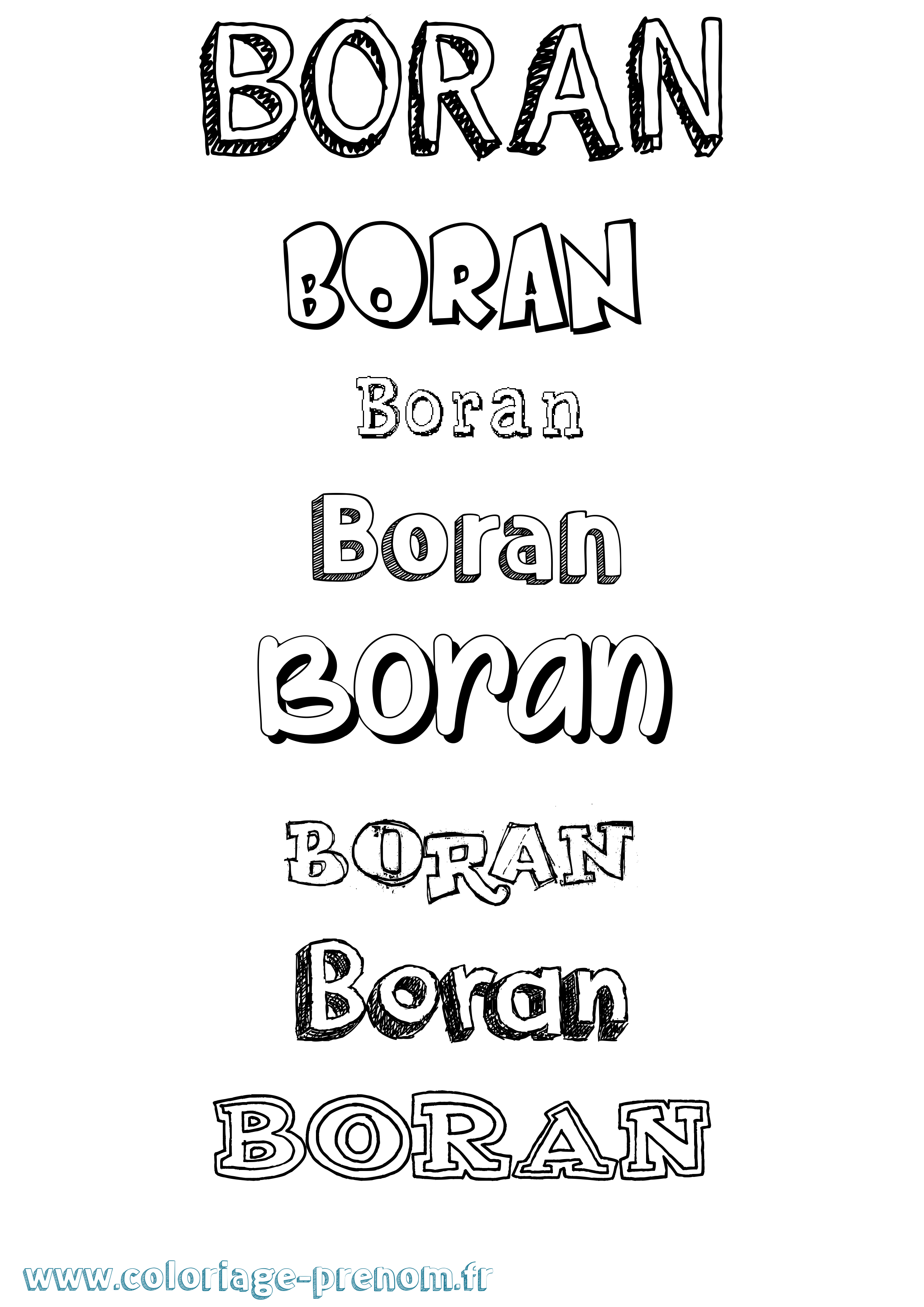 Coloriage prénom Boran Dessiné