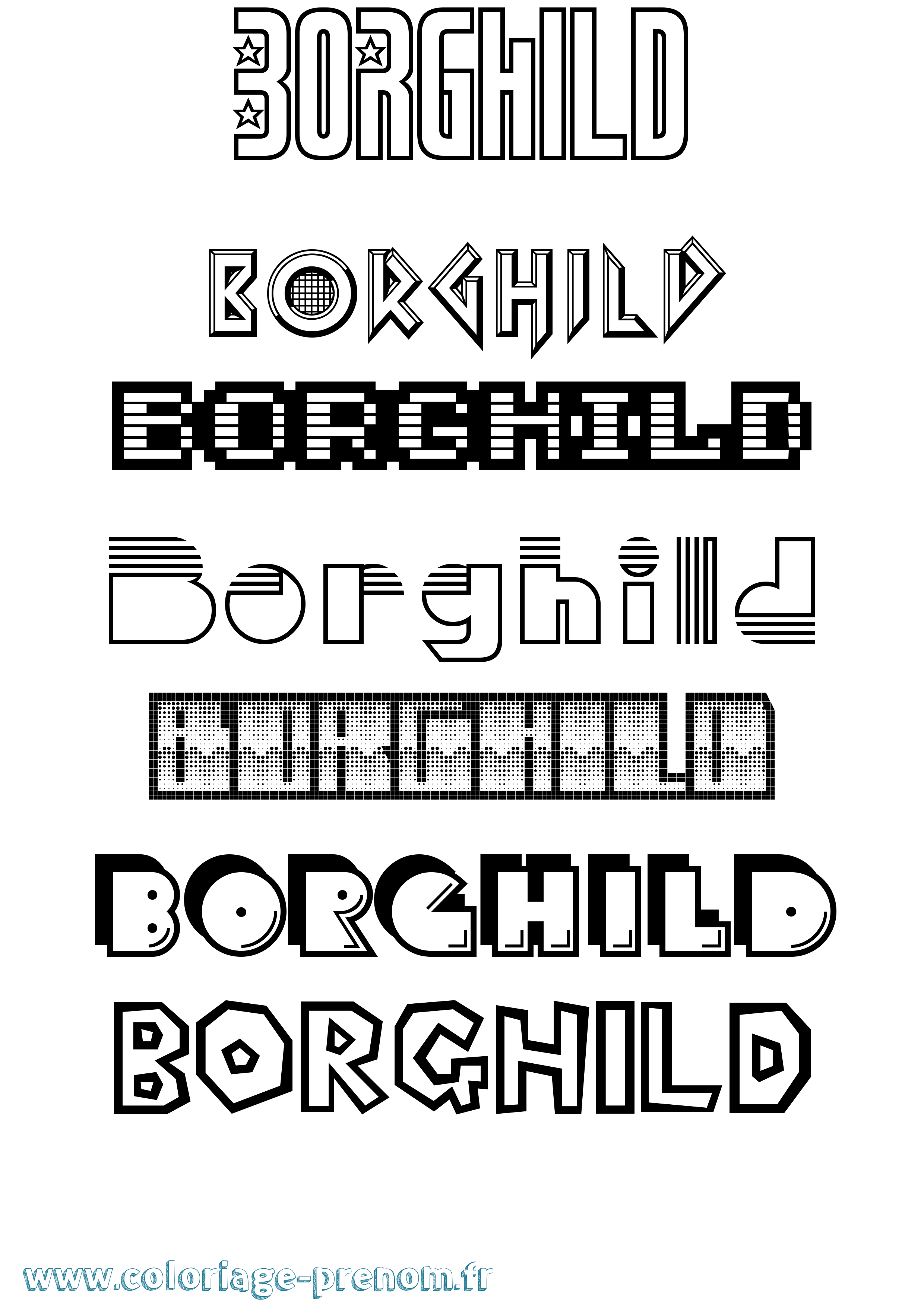 Coloriage prénom Borghild Jeux Vidéos