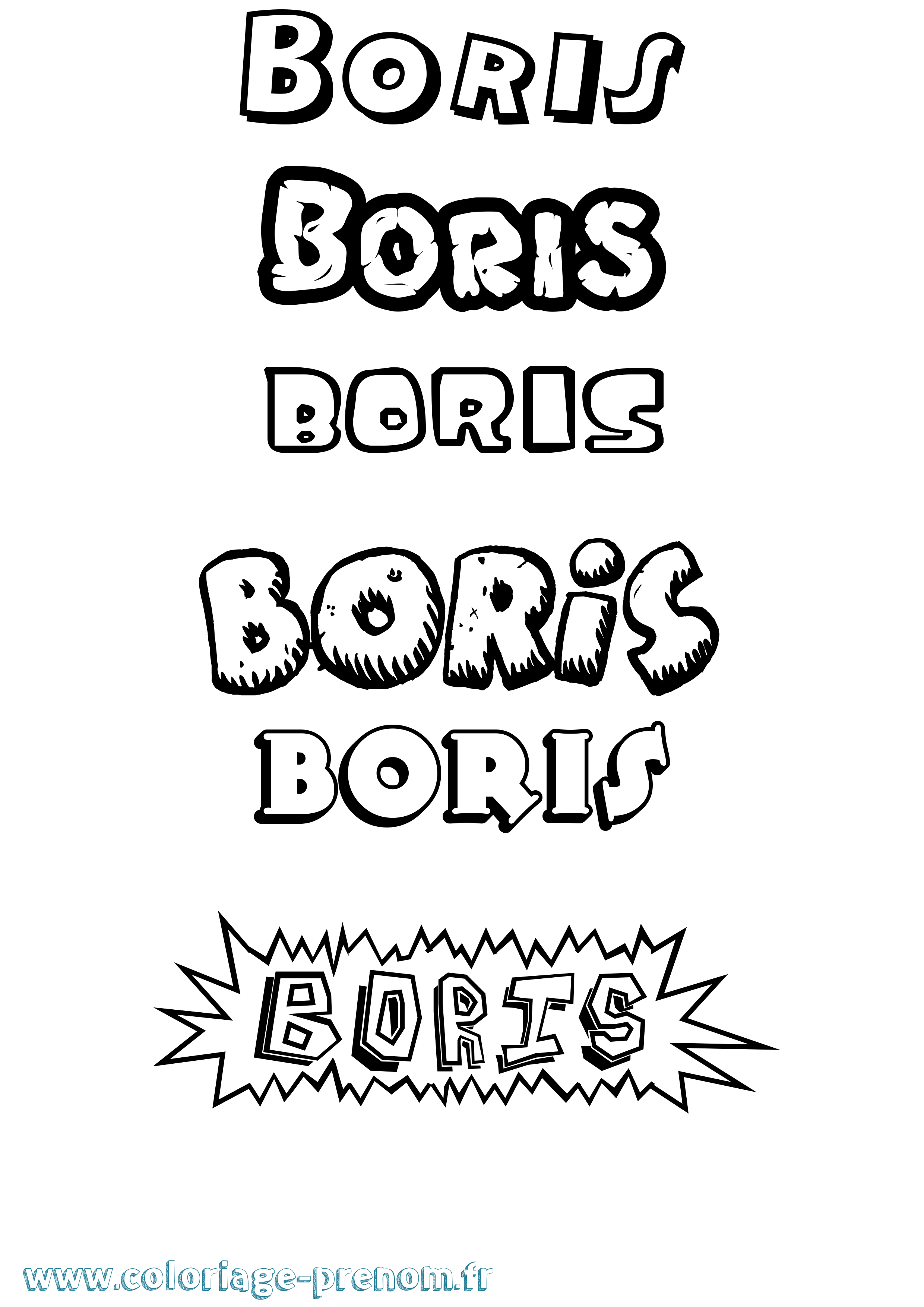 Coloriage prénom Boris Dessin Animé